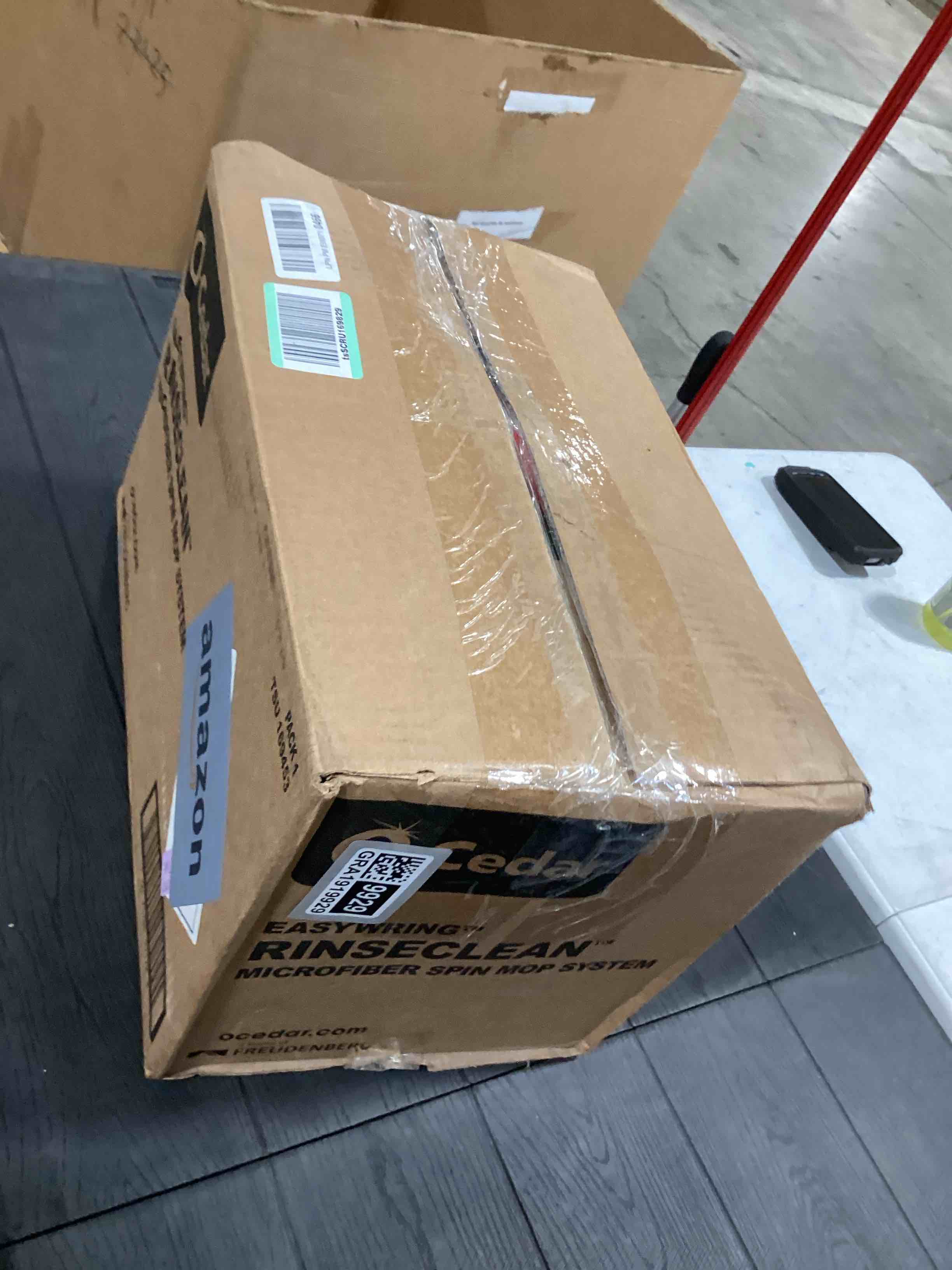 Condition photo showing As Is for O-Cedar RinseClean Spin Mop & Bucket System | Clean with Clean Water | Removes 99% of Bacteria Rinseclean Spin Mop & Bucket Cleaning System