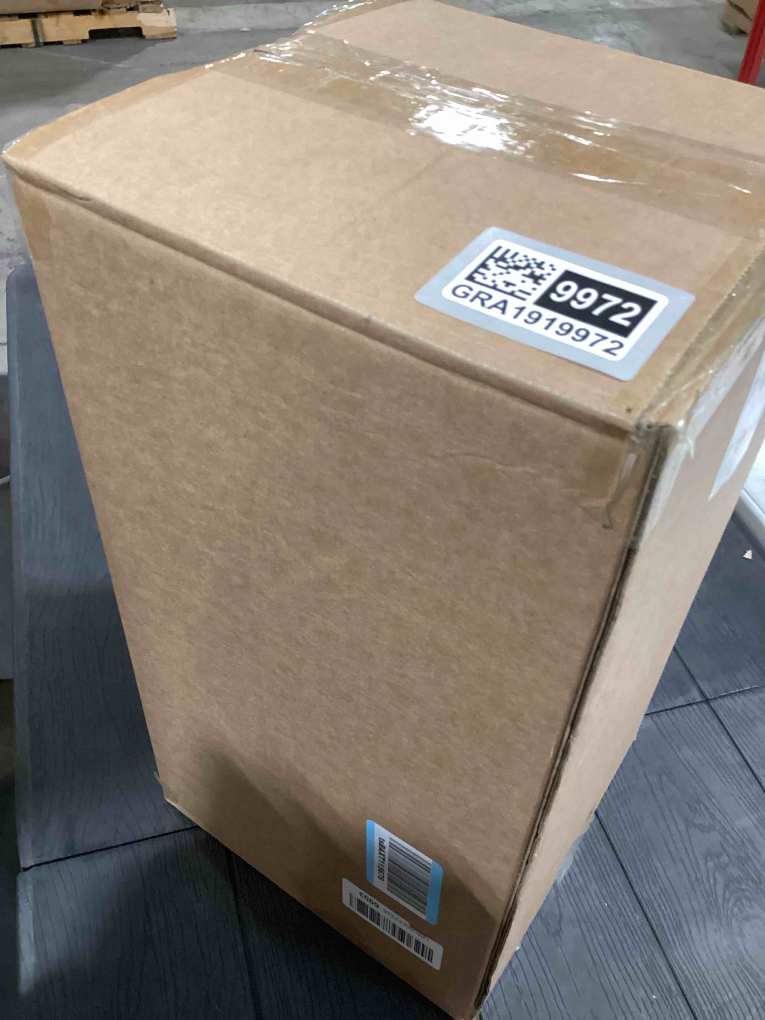 Condition photo showing As Is for FOODLE Large Glass Drink Dispenser with Spigot - Glass Beverage Dispenser with Stand - Perfect for Parties & Weddings - Pitcher for Lemonade, Water, Sangria, Punch & Juice - Leakproof - 1.72 Gallon