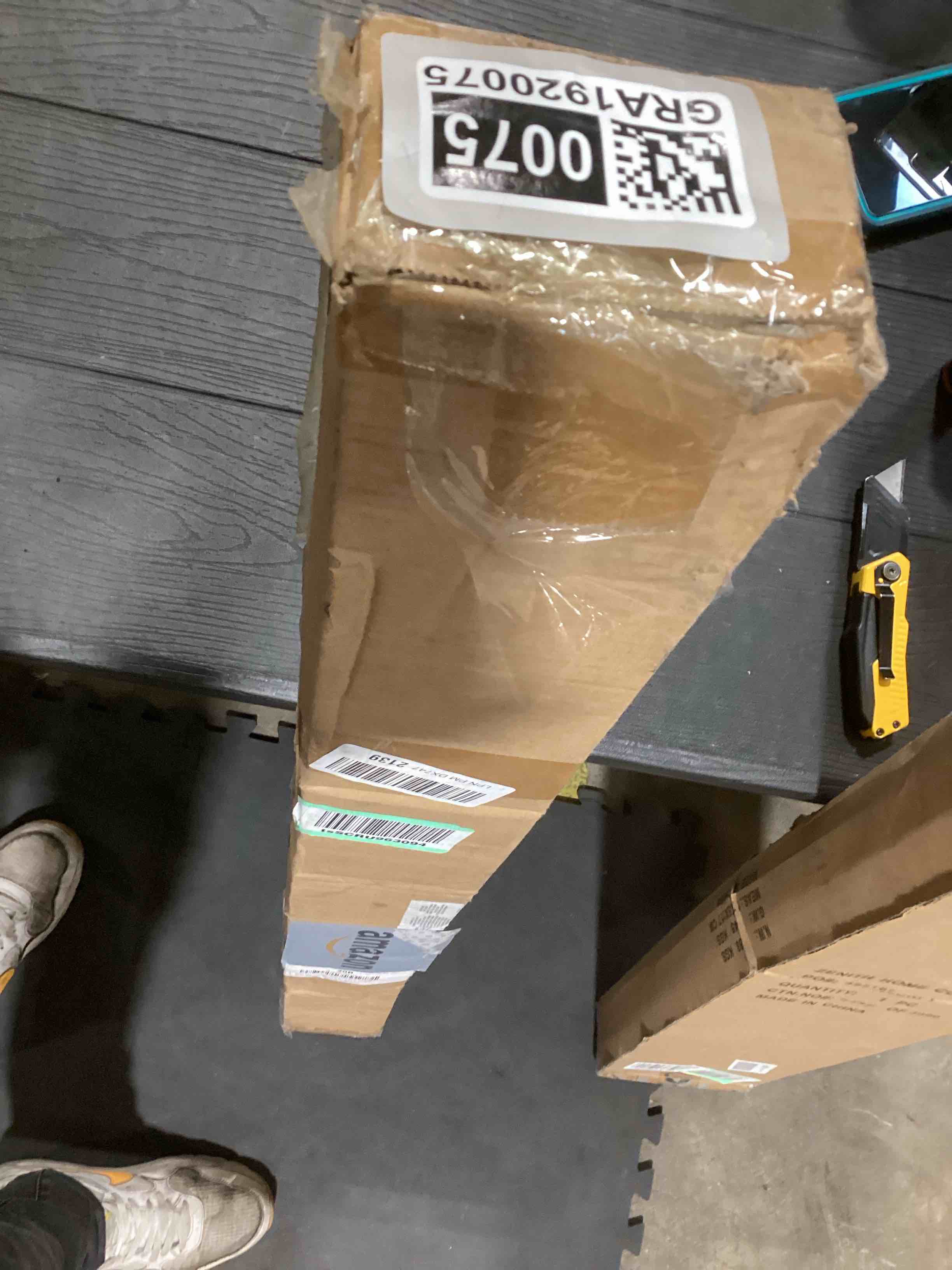 Condition photo showing As Is for Amazon Basics Adjustable Room Darkening Blackout Curtain Rod, 48" to 88", Nickel Nickel 48" to 88" Single Rod