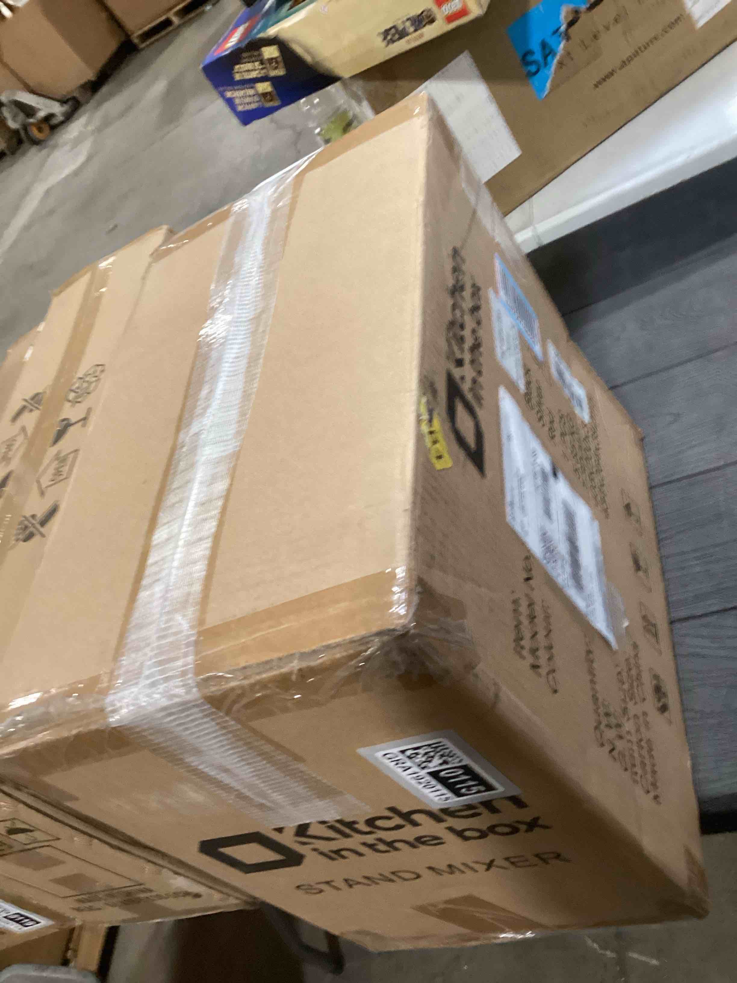 Condition photo showing As Is for Kitchen in the box Stand Mixer, 900W 7.5QT Kitchen Electric Mixer, 6-Speed Tilt-Head Food Mixer for Baking with Dough Hook,Wire Whip,Beater (Red)