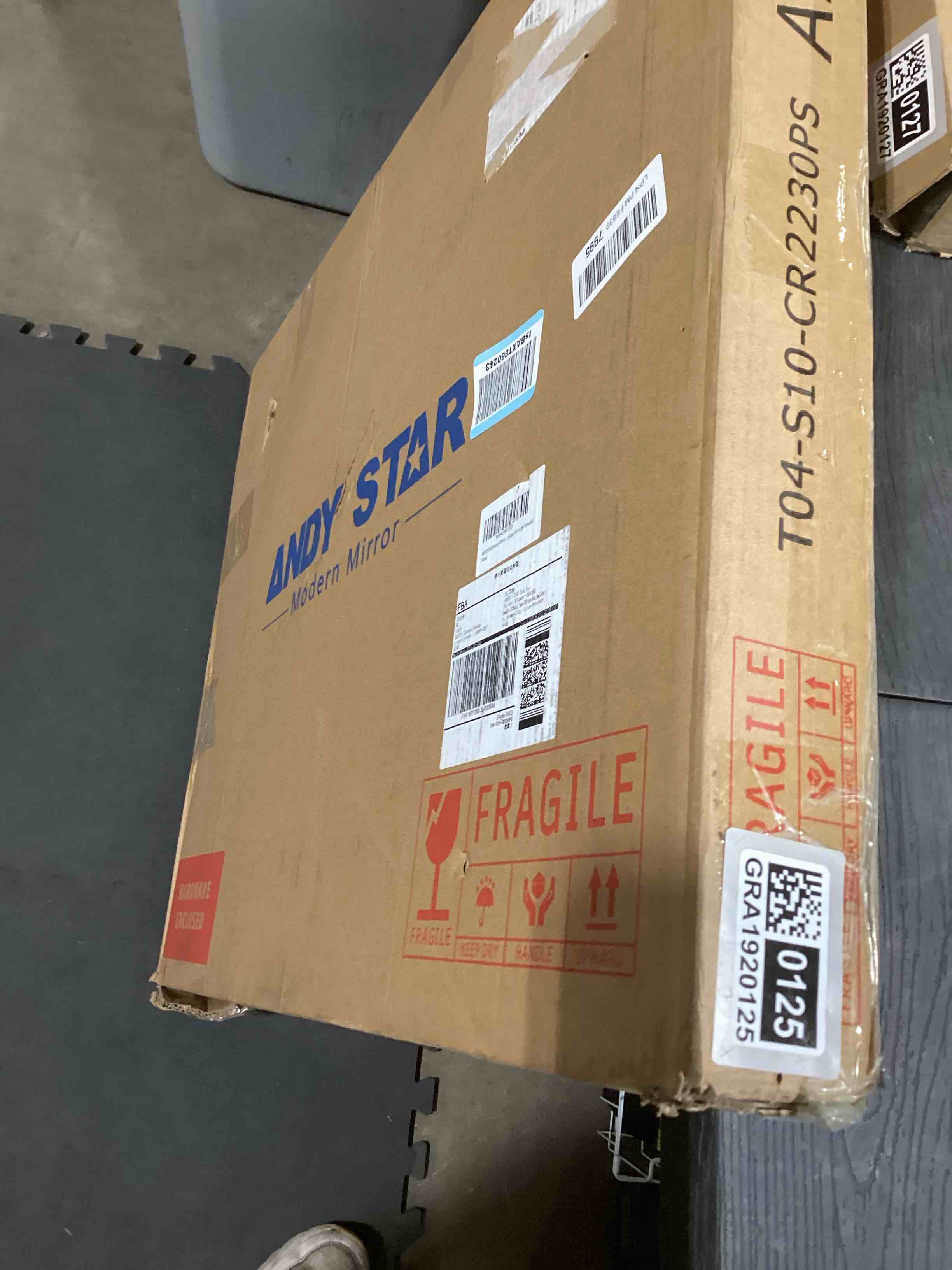 Condition photo showing Good Condition for ANDY STAR Chrome Mirror for Bathroom, 22x30 Inch Asymmetrical Mirror, Polished Chrome Bathroom Vanity Mirror with Rust-Proof Stainless Steel 1’’ Frame, Unique Shape for Home Remodel Chrome 30"L x 22"W