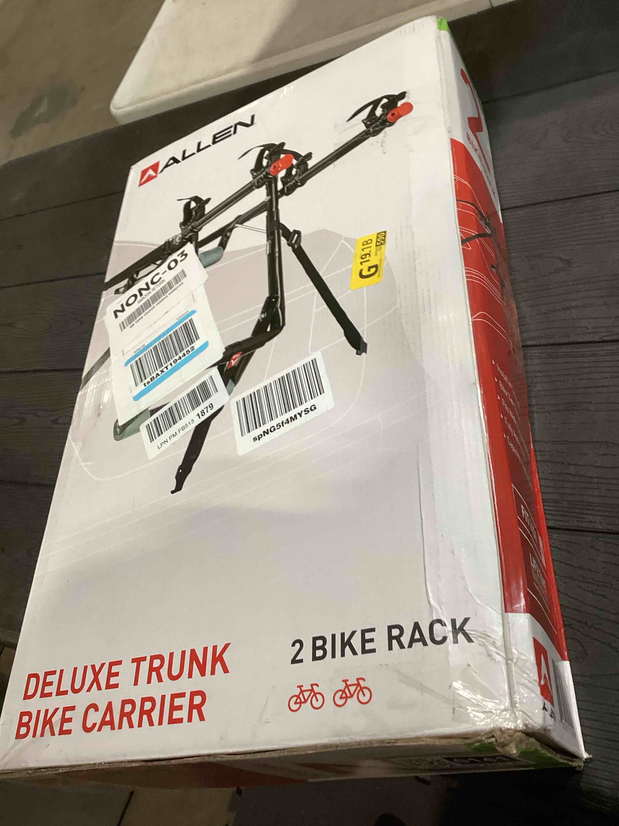 Condition photo showing Good Condition for Allen Sports Deluxe 2-Bicycle Trunk Mounted Bike Rack Carrier  102DN