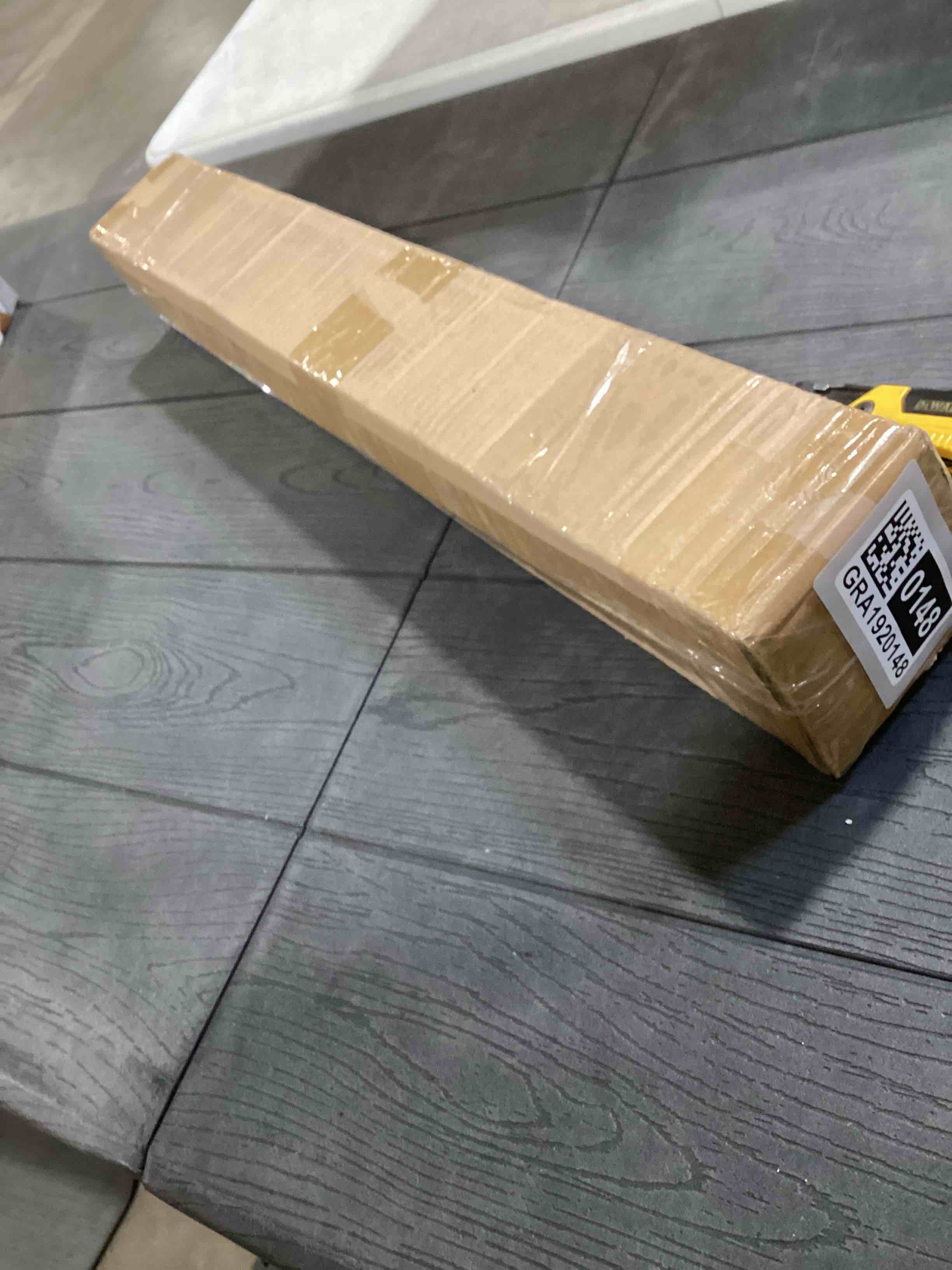 Condition photo showing Good Condition for LazBlinds No Tools No Drill Cordless Roman Shades for Windows, Blackout Thermal Insulated UV Blocking Window Blinds, Lightweight Fabric Blinds for Indoor Windows, 24" W x 60" H, Blackout - Grey Grey 24" W x 60" H