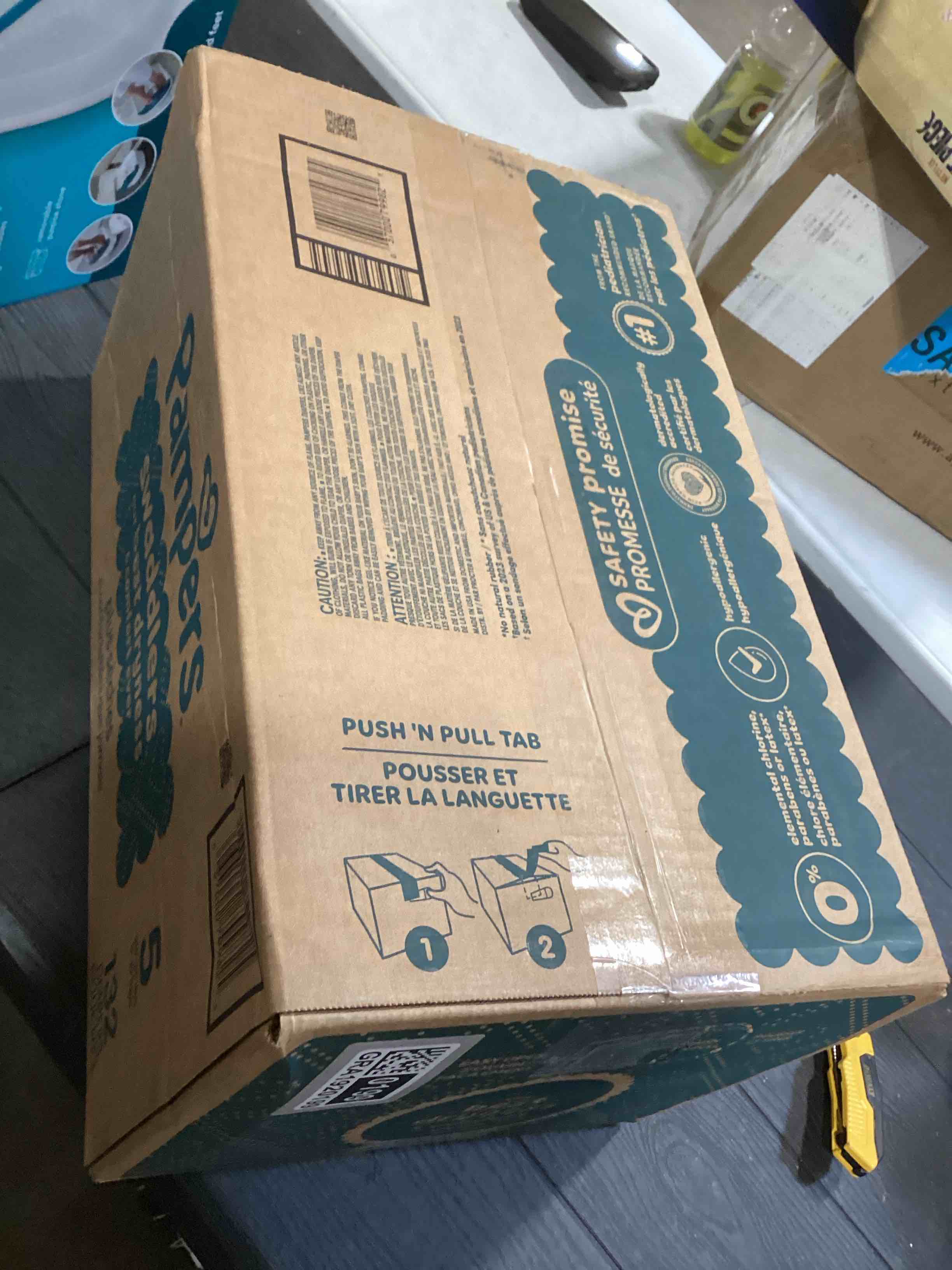 Condition photo showing As Is for Pampers Swaddlers Diapers Size 5  132 Count (Select for More Options)