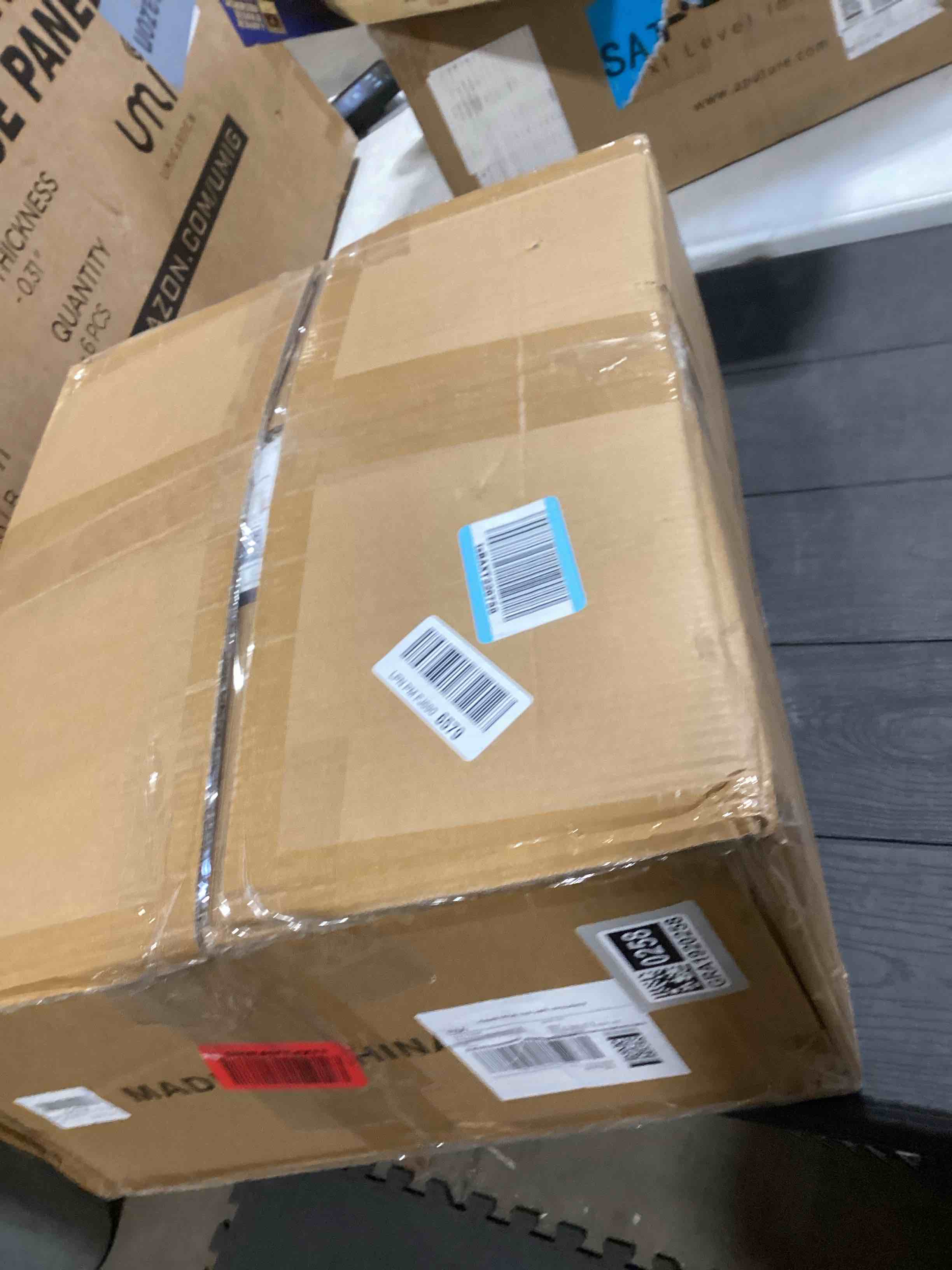 Condition photo showing As Is for Area Rug for Living Room: 10x12 Washable Neutral Abstract Modern Soft Rugs Non Slip Indoor Floor Stain Resistant Large Carpet for Bedroom Dining Room Office Nursery - Blue Brown