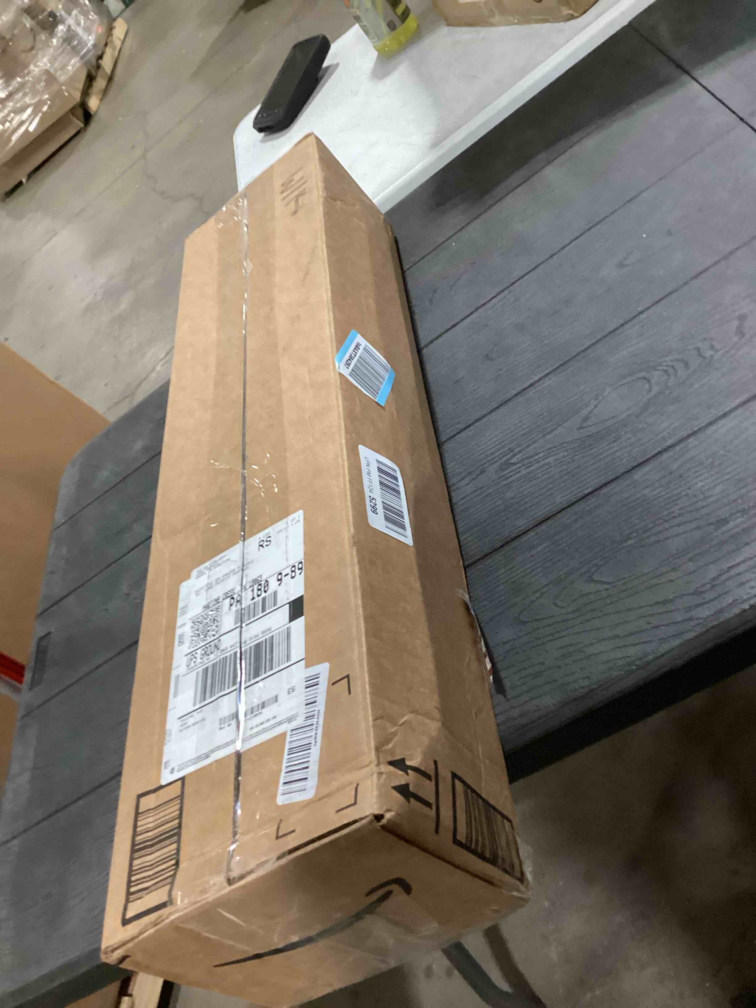 Condition photo showing As Is for LazBlinds No Tools No Drill Cordless Roman Shades for Windows, Blackout Thermal Insulated UV Blocking Window Blinds, Room Darkening Fabric Blinds for Indoor Windows, 20'' W x 64'' H, Grey