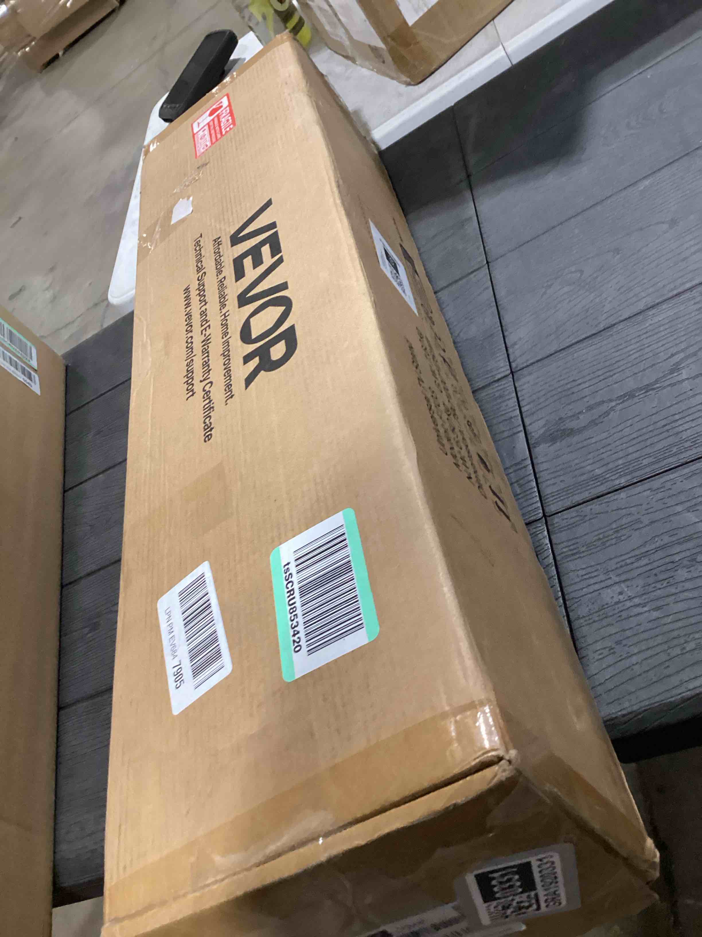Condition photo showing As Is for VEVOR Tripod Easel TV Stand, for 40-65 inch Flat Screen/Curved TVs Up to 99 lbs, 18° Left-Right Rotation Portable TV Stand with Oak Wood Legs, for Bedroom, Living Room, Studio, MAX VESA 600 x 400 mm