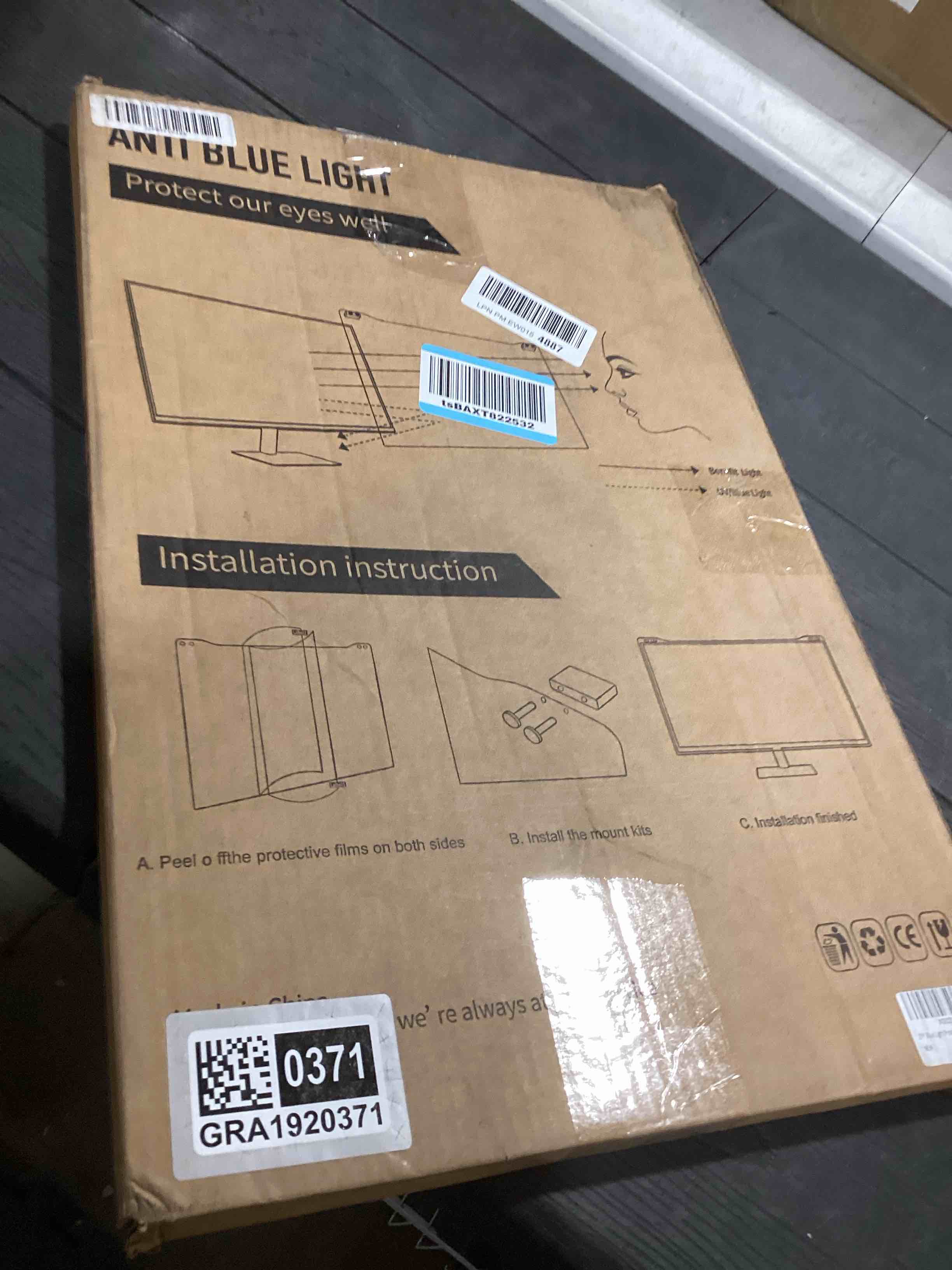 Condition photo showing Good Condition for ZYY 20-22 Inch Anti Blue Light Screen Protector for Diagonal 20,21.5,22 Inch Monitor, Desktop PC UV Blocking Filter (19 5/16 x 12 1/2) for Eye Strain, Hanging Computer Screen Blue Light Blocker 1 Pack: 20"-22" Diagonal