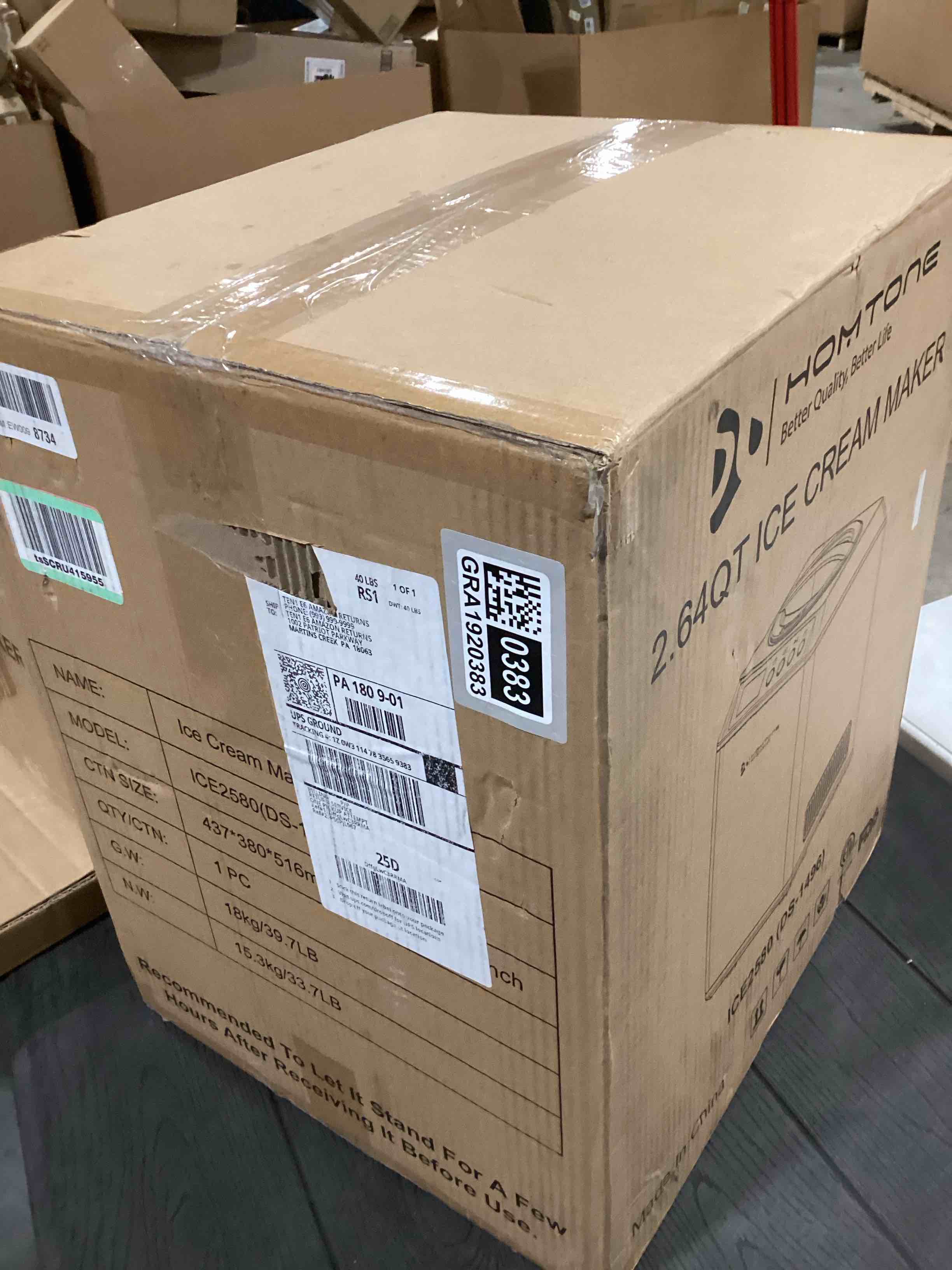 Condition photo showing As Is for Homtone 2.64QT Ice Cream Maker with Compressor, Largest Capacity Automatic Ice Cream Maker Machine - No Pre Freezing, Gelato Maker with 3 Modes, LCD Digital Display, All Stainless Steel, 2H Keep Cool