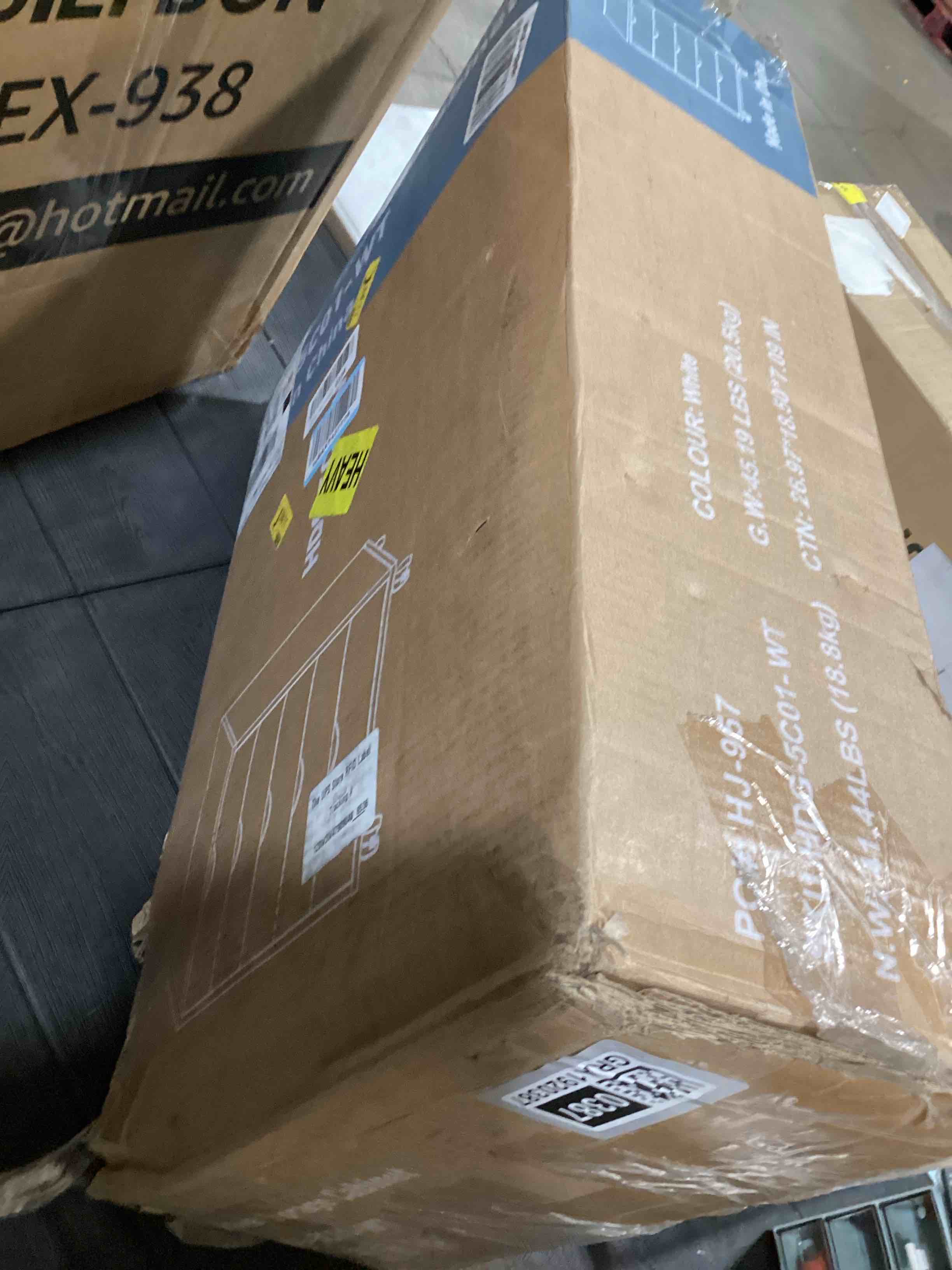 Condition photo showing As Is for Sweetcrispy 5 Drawer Chest Mobile Storage Cabinets Small Wooden Dresser with Wheels Room Organization Furniture for Office Home, White Wood