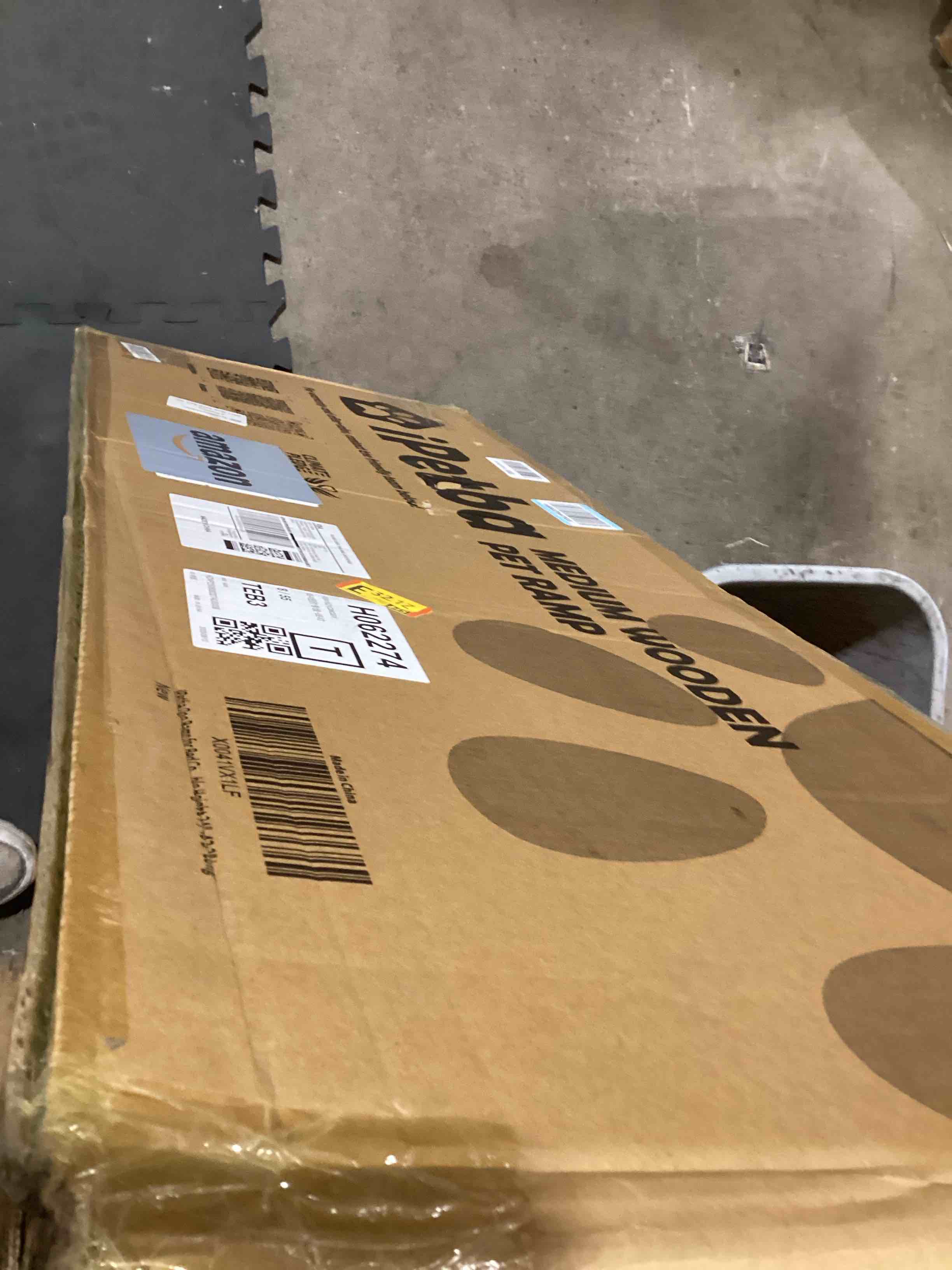 Condition photo showing As Is for Dog Ramp for Bed Couch Folding Pet Ramps for Small Medium Dogs to Get on Bed, Up to 70 lbs, Adjustable Height 24”, 43.3" Long