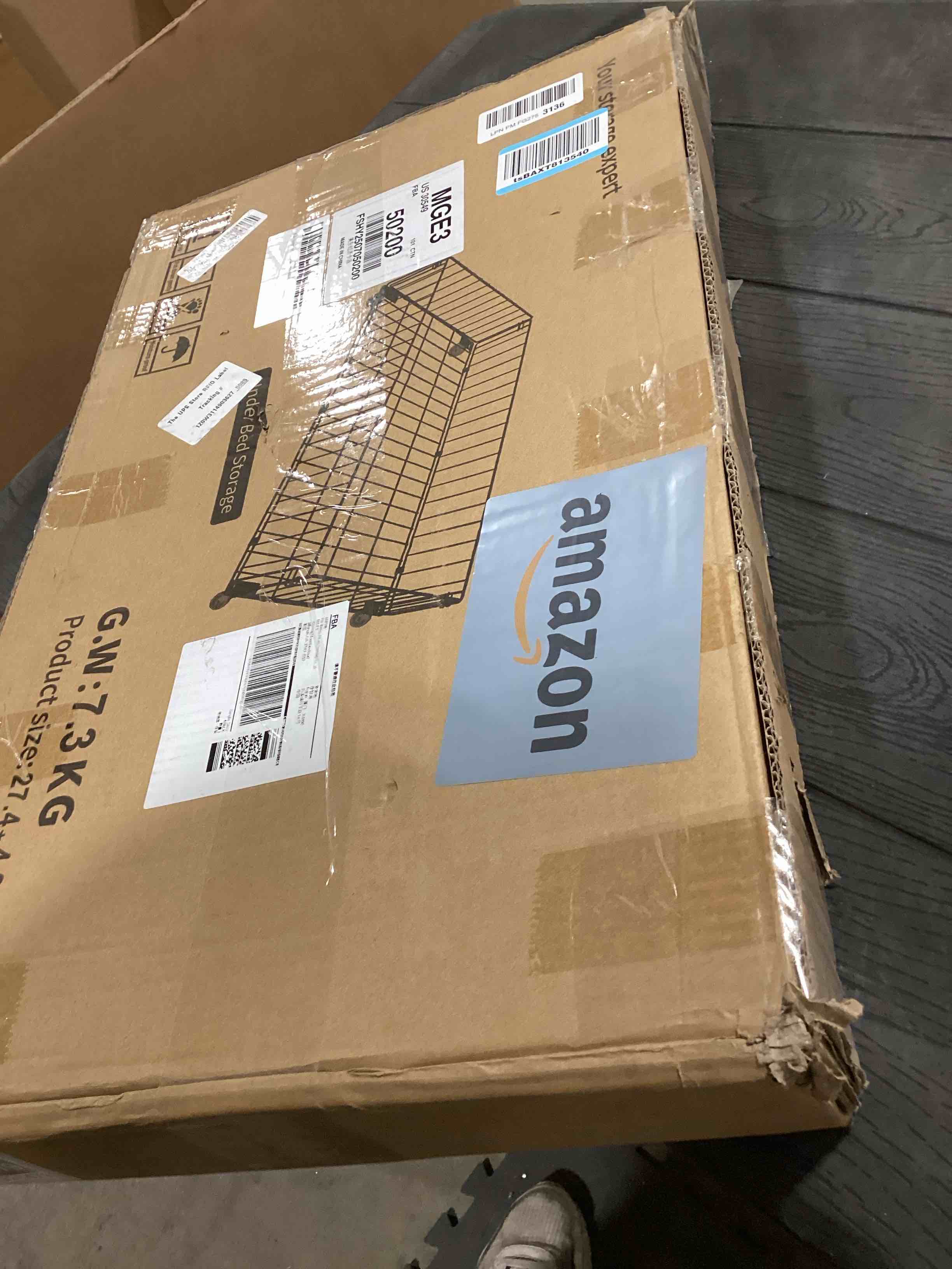 Condition photo showing As Is for 4 Pack Larger Under Bed Storage With Wheels,Rolling Under Bed Drawer,Under Bed Shoes Storage,Open Design, Large capacity,Suitable For Various Storage