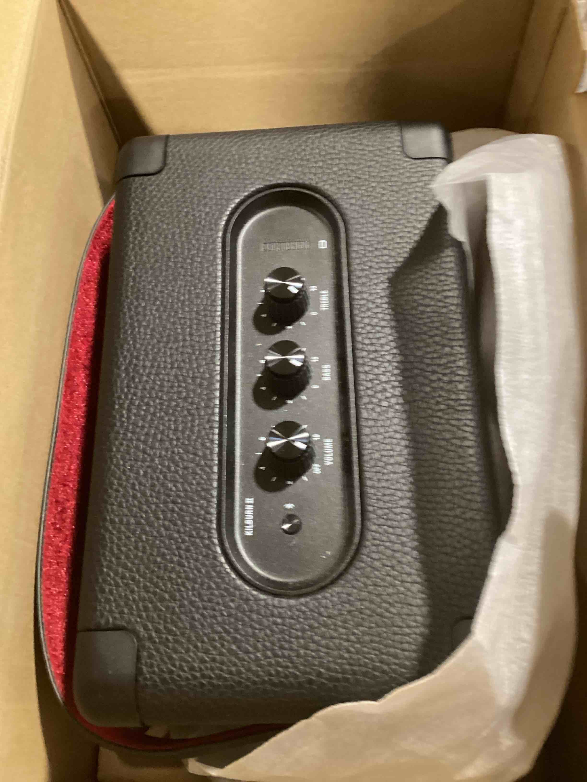 Condition photo showing As Is for Marshall Kilburn II Portable Bluetooth Speaker, Black (Renewed)