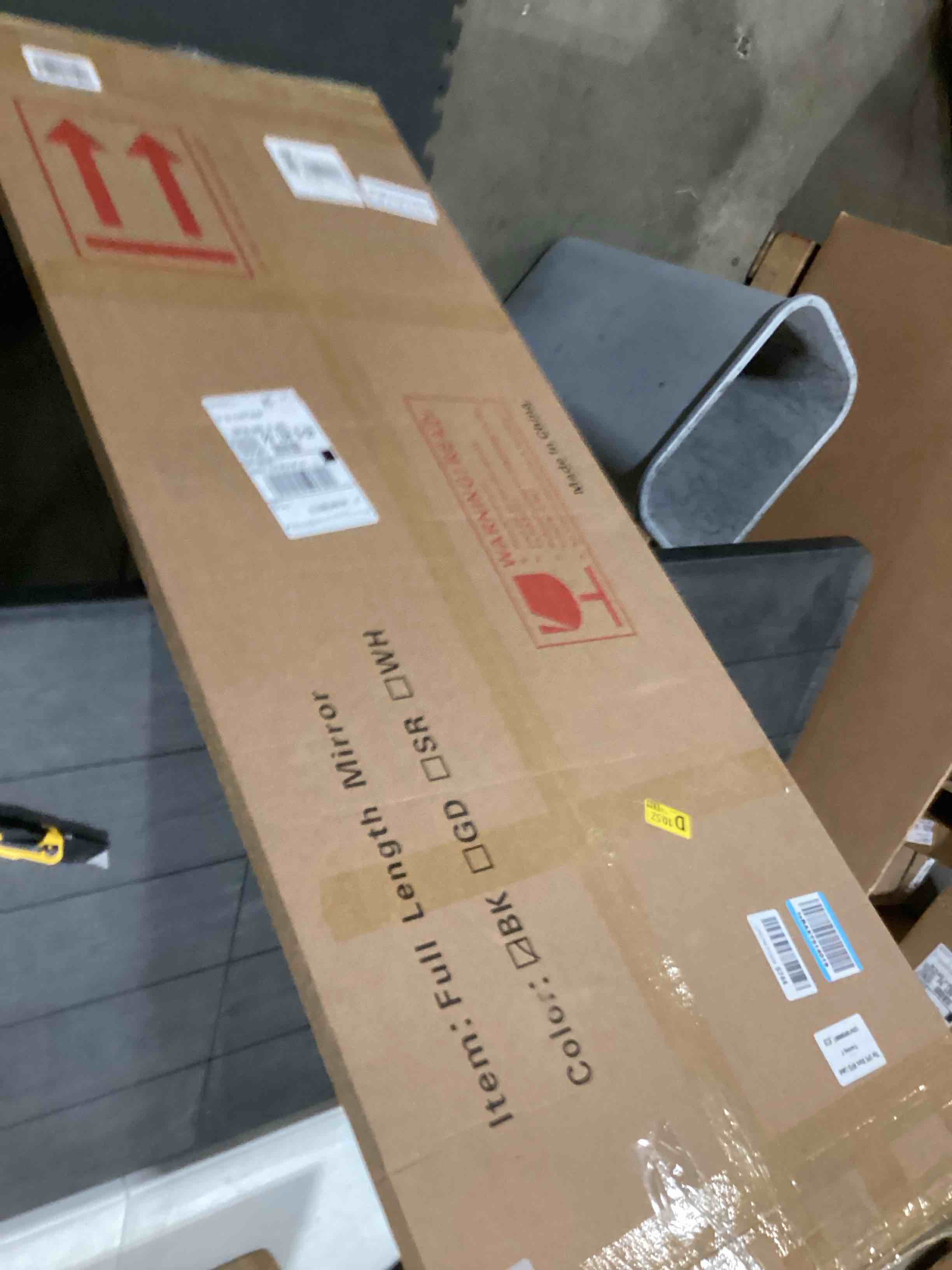 Condition photo showing Good Condition for 57" x 20" arched full length mirror - wall mounted/floor mirror aluminum alloy frame full body mirrors for bathroom living room bedroom and entryway,black