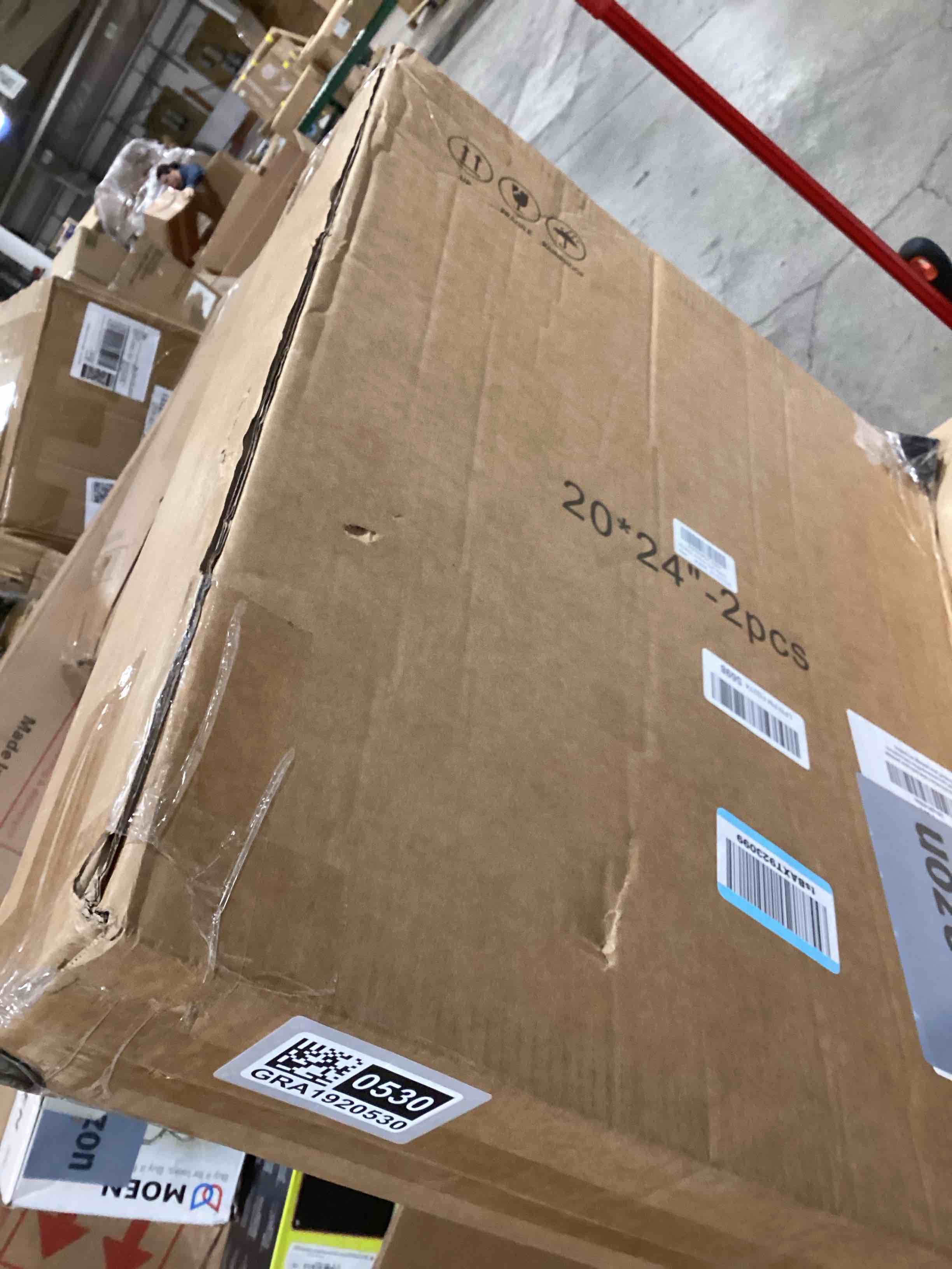 Condition photo showing Good Condition for FEMELI 2 Pack Nail Polish Wall Racks 20 * 24 Inch Hold Up to 240 Bottles,Clear Acrylic Nail Polish Shelf Organizer Wall Mounted 6 Rows (2)