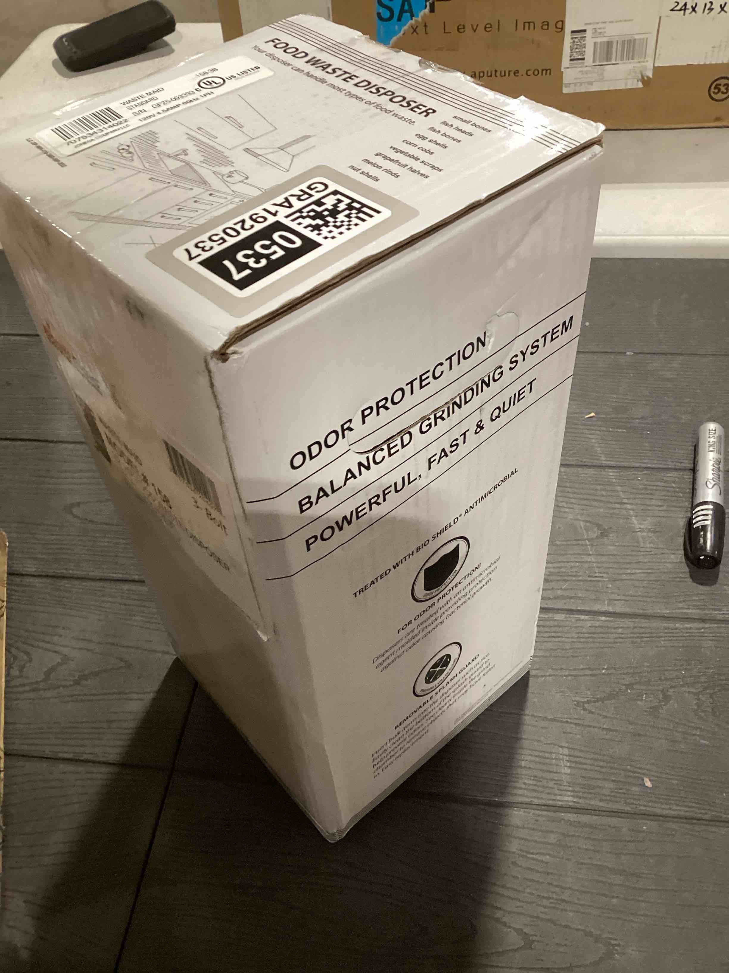 Condition photo showing As Is for American Standard 1-1/4 HP Premium Garbage Disposal - Slim Line - Food Waste Disposer
