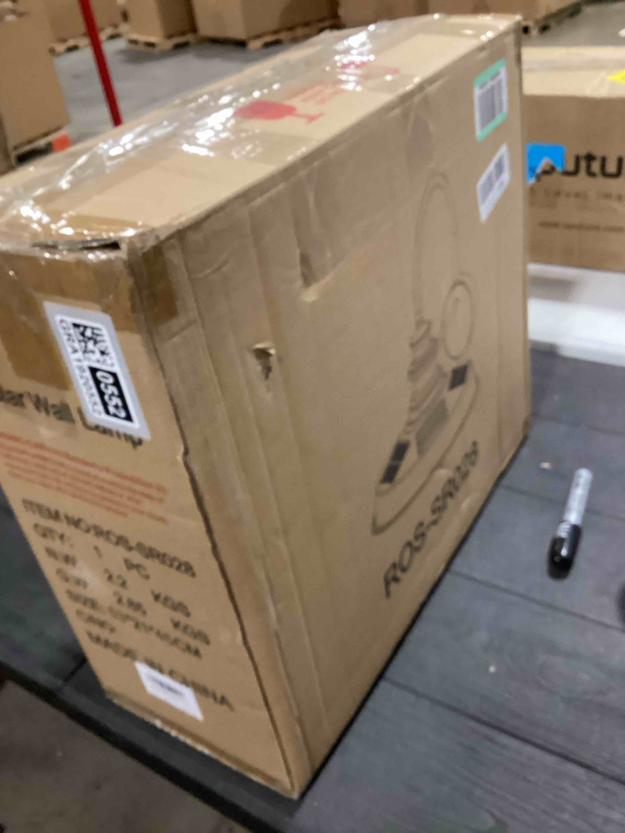 Condition photo showing As Is for Solar Barn Light Outdoor, 16 Inch Farmhouse Dusk to Dawn Sensor Wall Sconce, Large Rustic Solar Powered Exterior Light Fixture for Porch, Garage, Patio, ROS-SR028