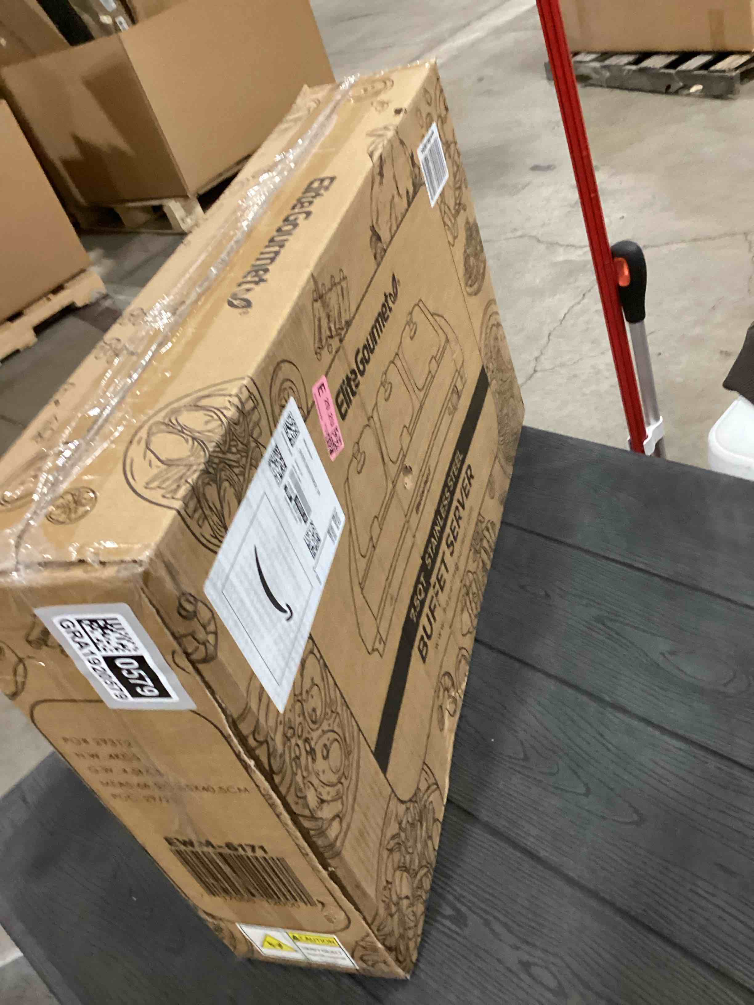 Condition photo showing Good Condition for Elite Gourmet EWM-6171 Triple 3 x 2.5 Qt. Trays, Buffet Server, Food Warmer Temperature Control, Clear Slotted Lids, Perfect for Parties, Entertaining & Holidays, 7.5 Qt Total, Stainless Steel 7.5 Quart