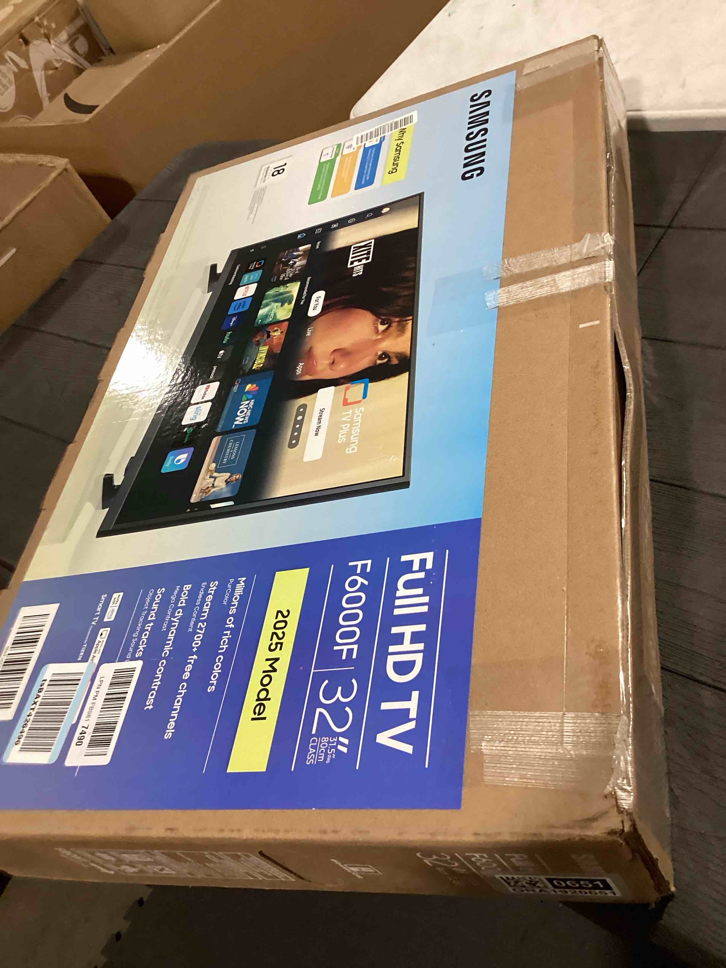 Condition photo showing As Is for SAMSUNG 32-Inch Class Full HD F6000 Smart TV (2025 Model) HDR, Object Tracking Sound Lite, Knox Security, One UI Tizen, Smart TV 32-Inch F6000 Series