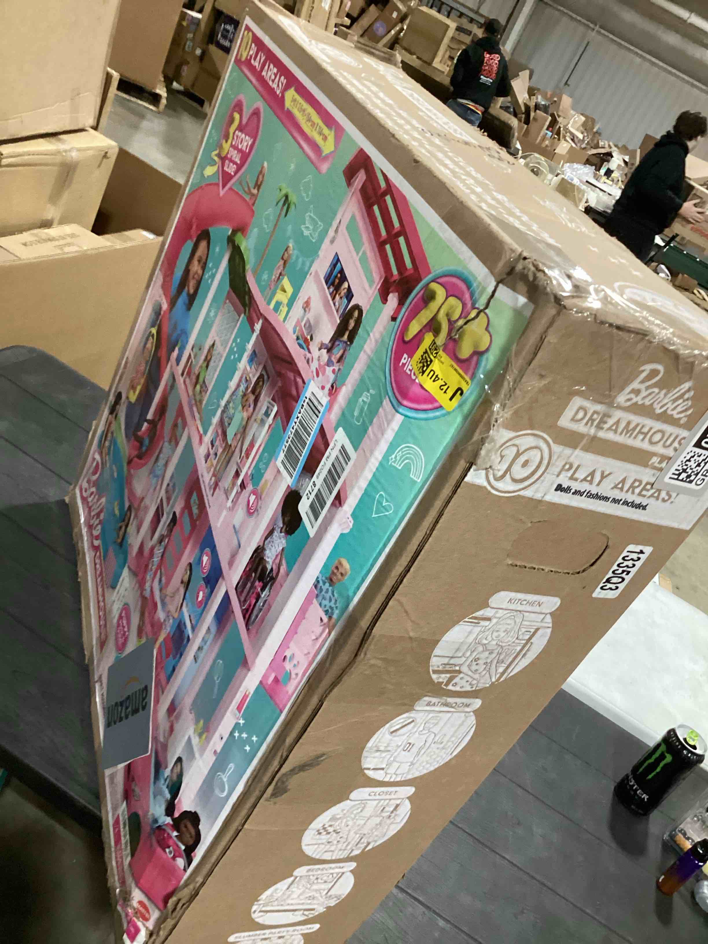 Condition photo showing Good Condition for Barbie Dreamhouse, Pool Party Doll House with 75+ Pieces and 3-Story Slide, House Playset, Pet Elevator and Puppy Play Areas