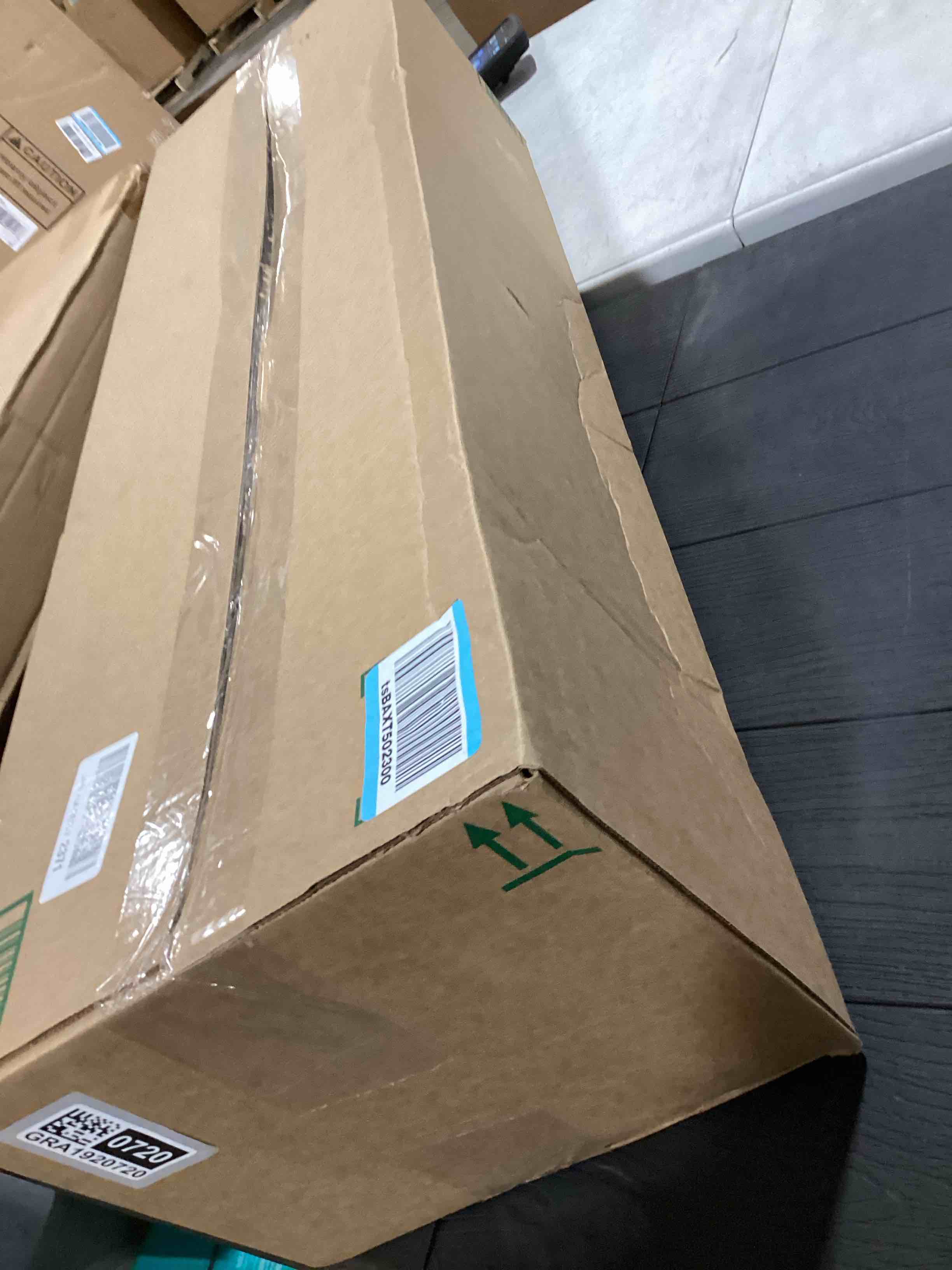 Condition photo showing As Is for Bamboo Monitor Stand Riser with Drawer, Ergonomic Computer Riser for Desk with Cable Management & Storage Organizer, Wood Monitor Stand for Home Office