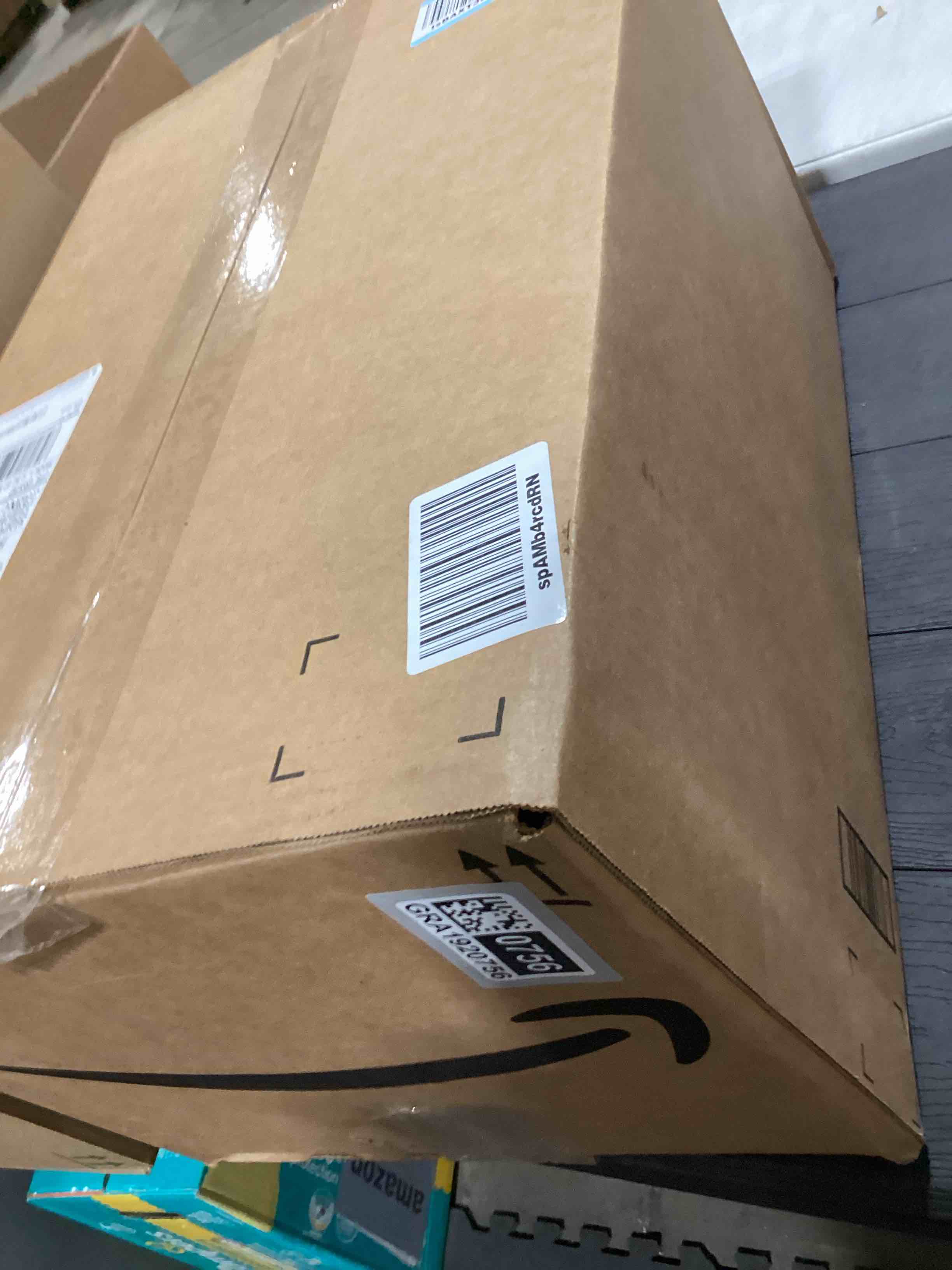 Condition photo showing As Is for TidyFriend Plastic Stackable Bins for Pantry, 4 Pack Stacking Bins Open Front, Toy Organizers, Kitchen, and Bathroom Essentials (Clear- Hole Handle)