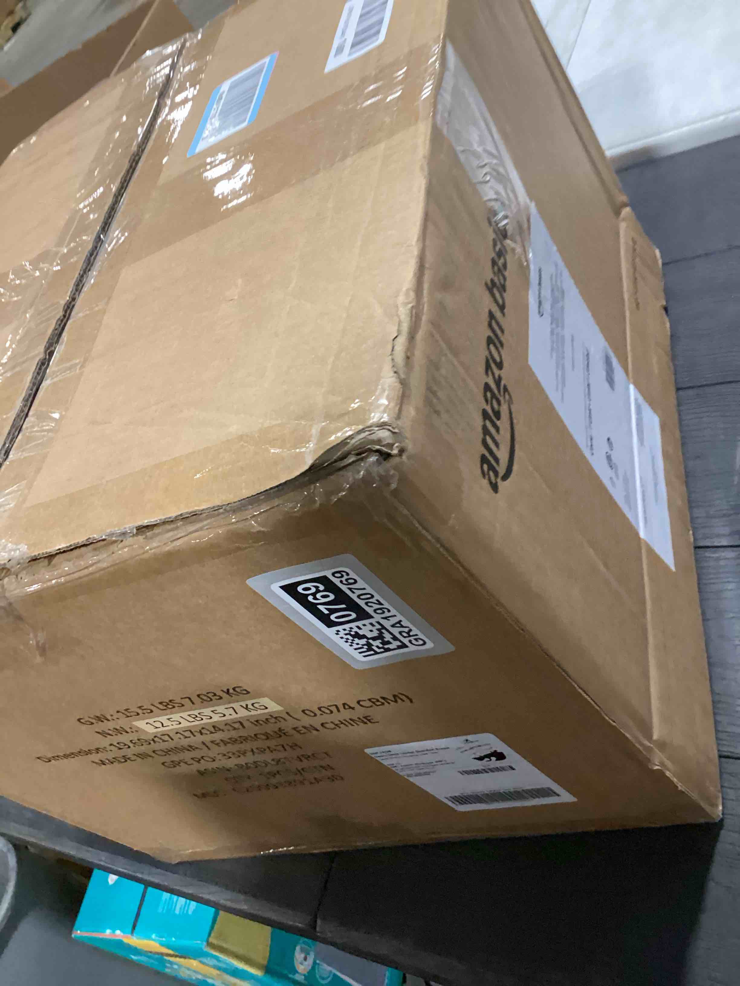 Condition photo showing As Is for Amazon Basics 6-Slice 23-QT Toaster Oven with Built-In Air Fryer, 7-In-1 Cooking Options, 60-Min Timer & Adjustable Temperature (200? - 450?), With Accessories, 1500W, Stainless Steel, Silver/Gray