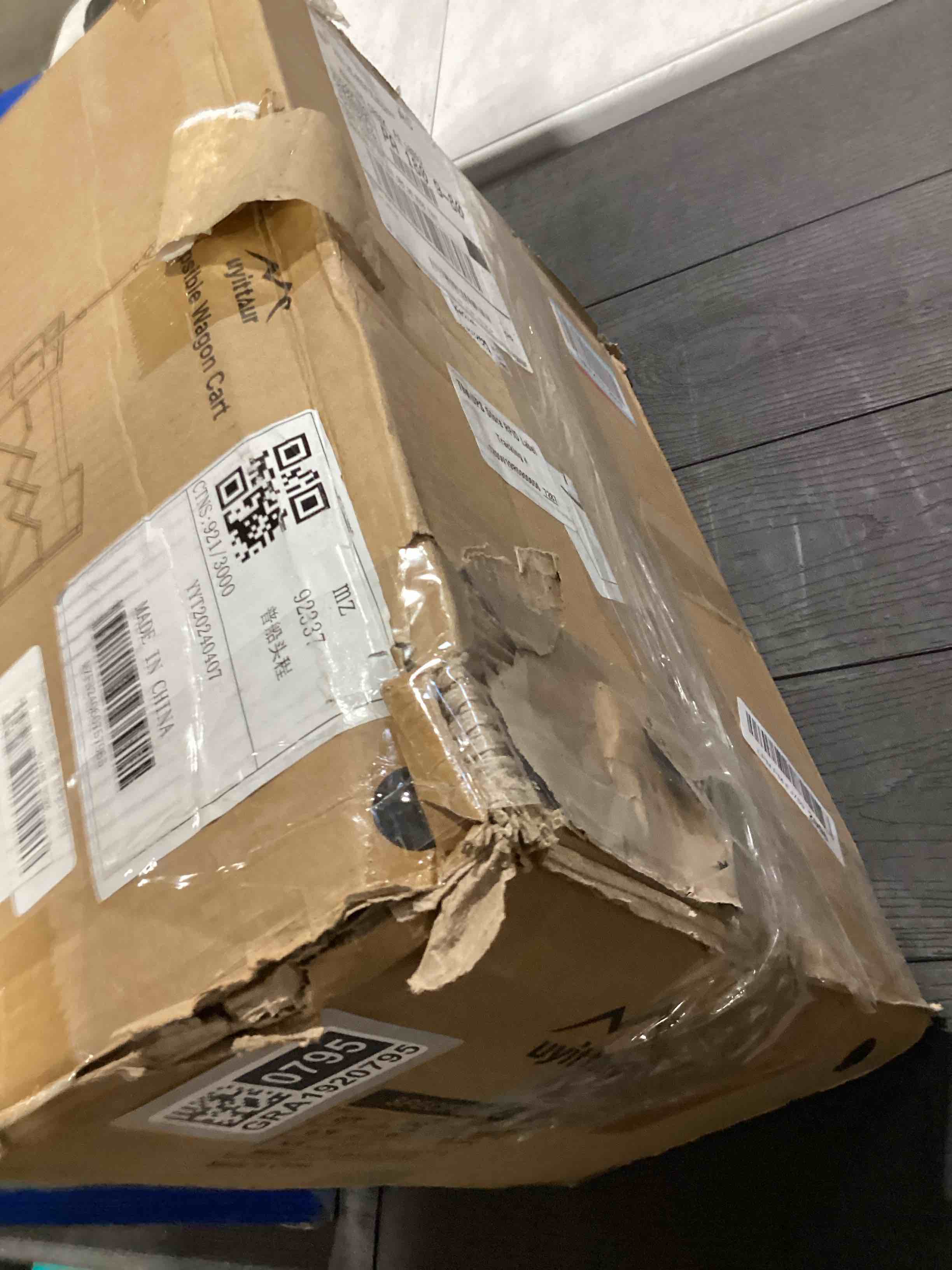 Condition photo showing Good Condition for Collapsible Wagon Cart Foldable with 220lbs Weight Capacity, Lightweight Portable Folding Utility Grocery Shopping Cart with Wheels for Camping Sports Beach and Shopping