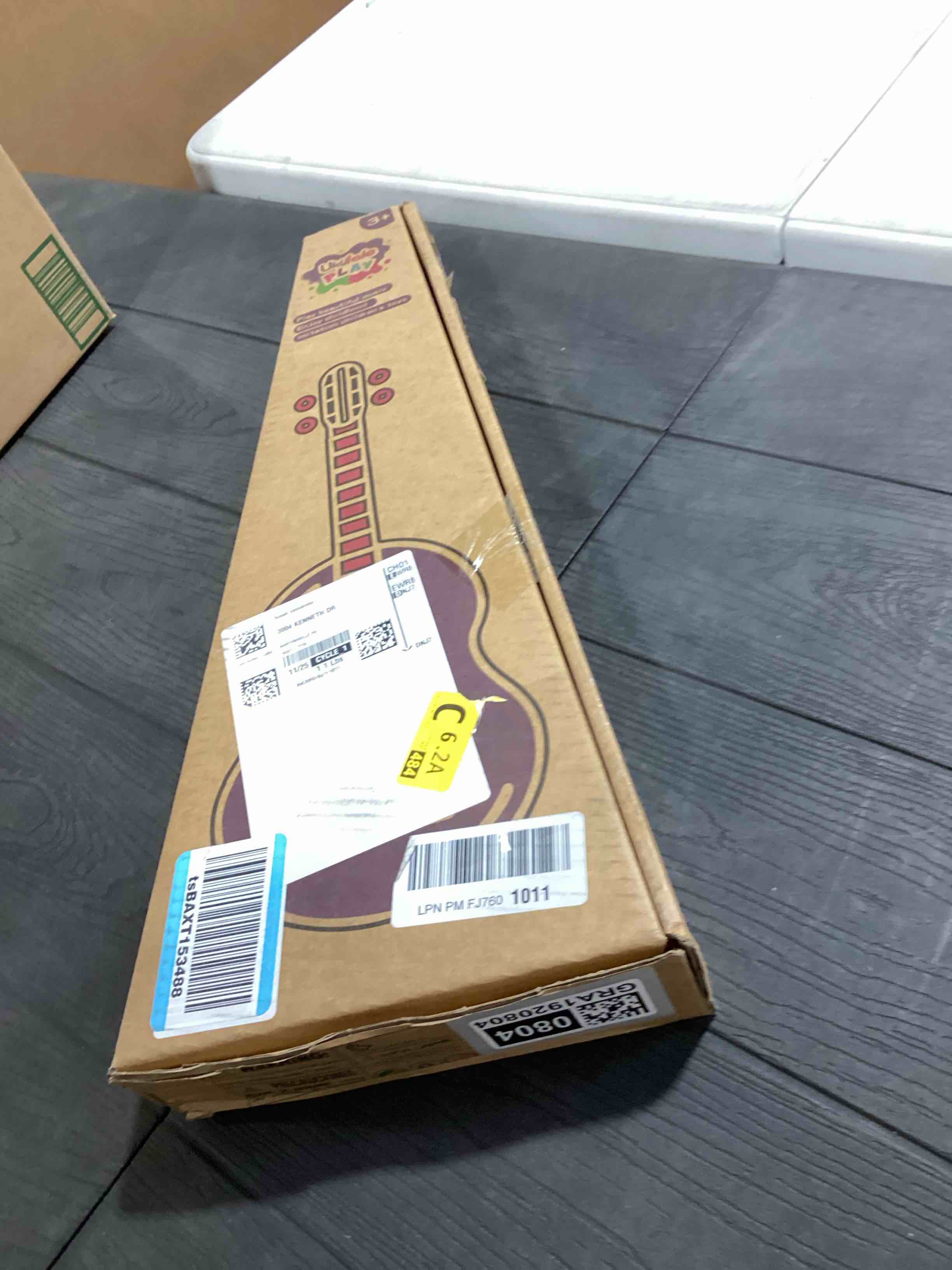 Condition photo showing Good Condition for Raimy Kids Ukulele Guitar - 21inch 4 Strings Guitar Children Musical Instruments Educational Toys with Picks for Toddler Kids Boys Girls Beginner (Orange) 21" Orange