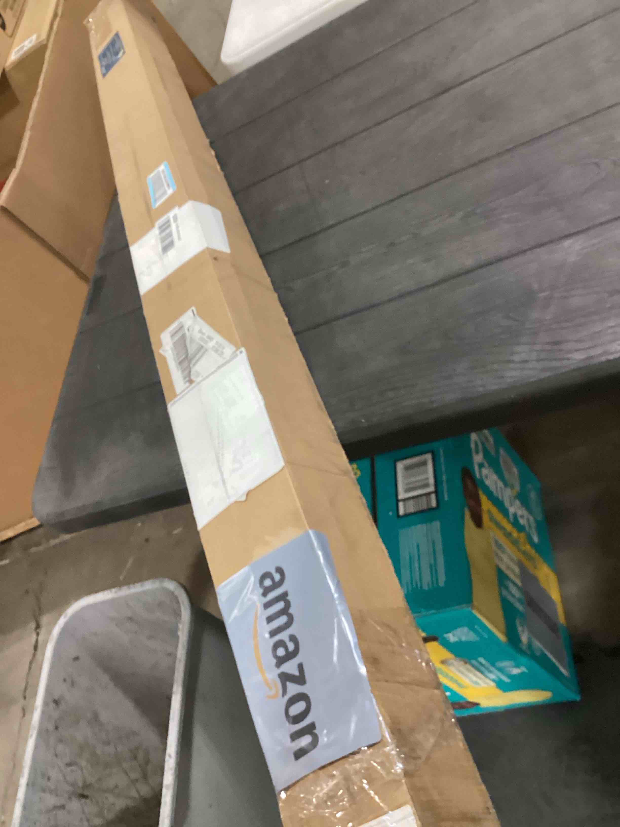 Condition photo showing As Is for Joydeco Cordless Zebra Blinds for Windows, Dual Layer Light Control Window Blinds with Light-Proof Aluminum Cover, Free-Stop Roller Shades for Home & Office (Grey,62" W x 75" H) Upgrade- Grey (Aluminum Cover) 62"W x 75"H