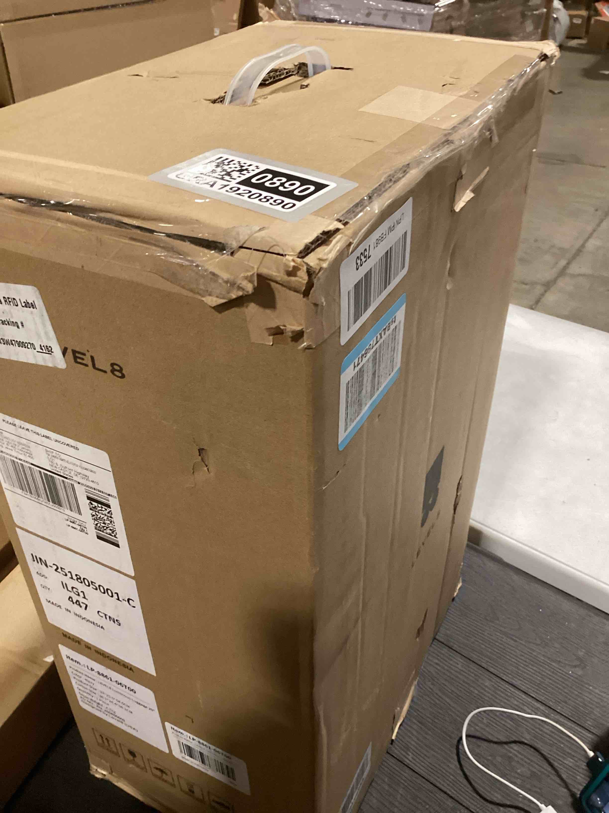 Condition photo showing As Is for LEVEL8 Carry on Luggage Airline Approved, Carry-on Suitcases with Wheels, Lightweight Hardside Luminous Textured Luggage for Travel with Tsa Lock, 20 Inch, Navy