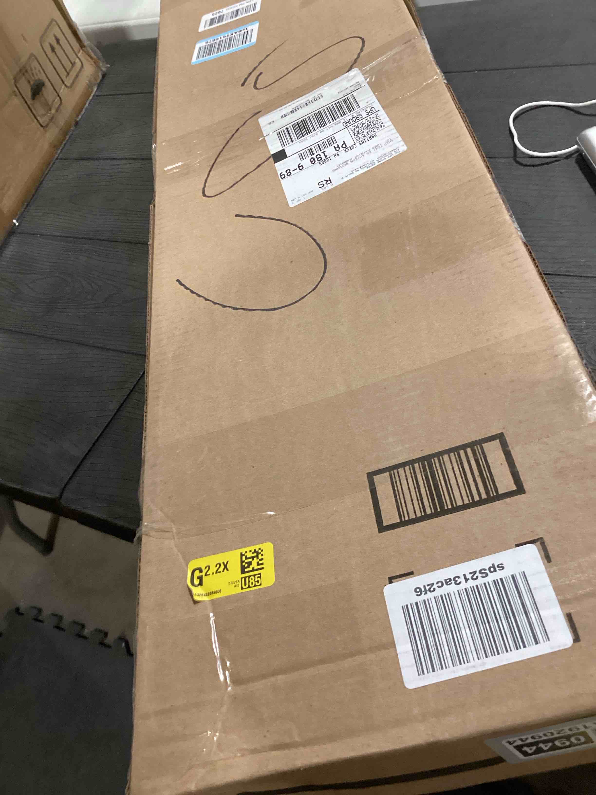 Condition photo showing Good Condition for Office Chair Mat for Hardwood Floor, 36" x 48" Clear Plastic Desk Floor Protector, Heavy Duty Non-Slip Chair Mat for Rolling or Gaming Chairs, Durable Computer Mat for Home Office 36"x48"