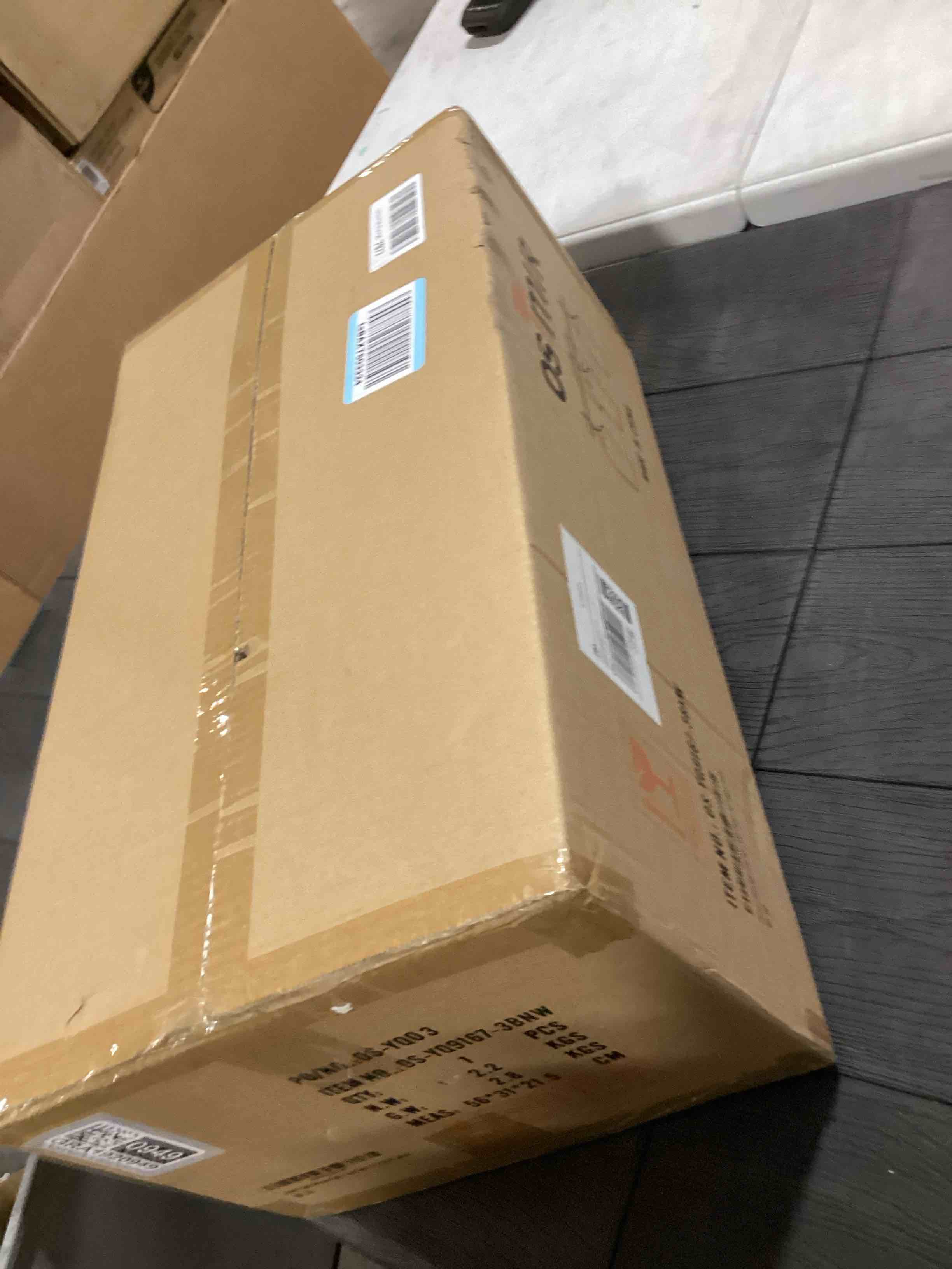 Condition photo showing Good Condition for 3 Light Bathroom Light Fixtures Over Mirror, 21 Inch Brushed Nickel Bathroom Vanity Lights, Modern Bath Wall Sconces with Frosted Glass Shade, OS-YQ9167-3BNW Nickel, Milk Glass 3 - Light