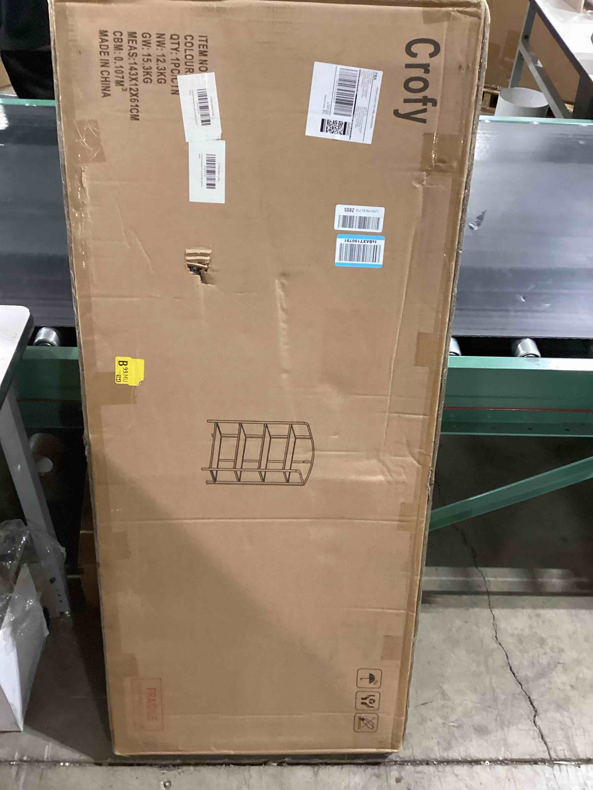 Condition photo showing Good Condition for Crofy No Assembly Folding Bookshelf for Living Room, 4 Tier White Collapsible Book Shelf for Home Office, Portable Bookcase Storage Organizer White Frame & Transparent Shelf 4 Tier