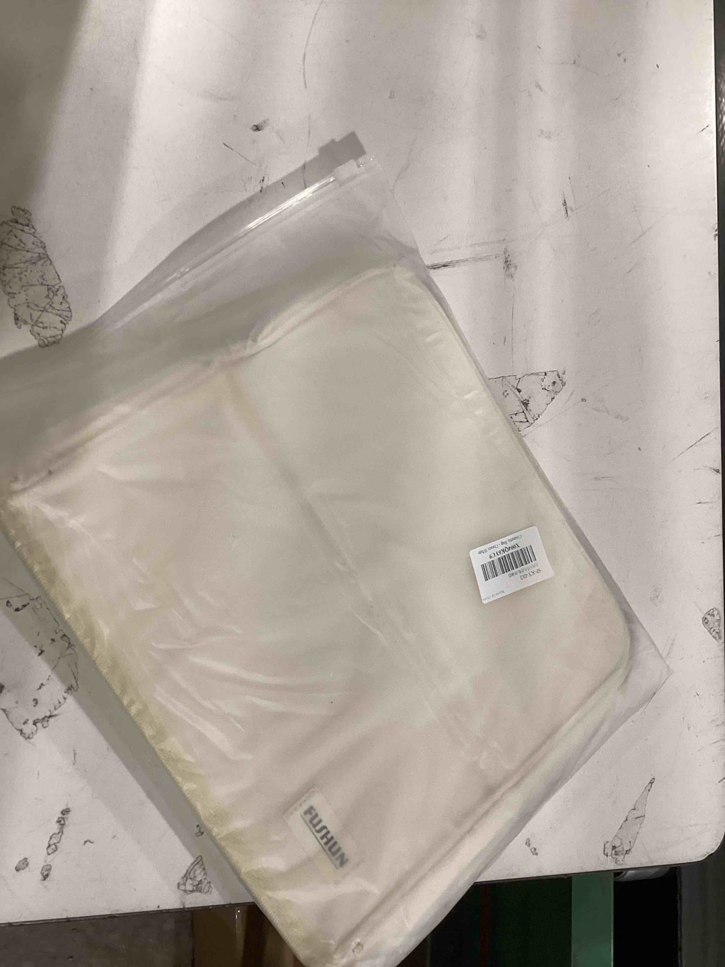 Condition photo showing Good Condition for 2025 Standing Makeup Bag Waterproof, PU Makeup Organizer with Mirror, Large Capacity Cosmetic Bag Portable, Multi Purpose Make up Bag, Travel Essentials Travel Toiletry Bag for Women White