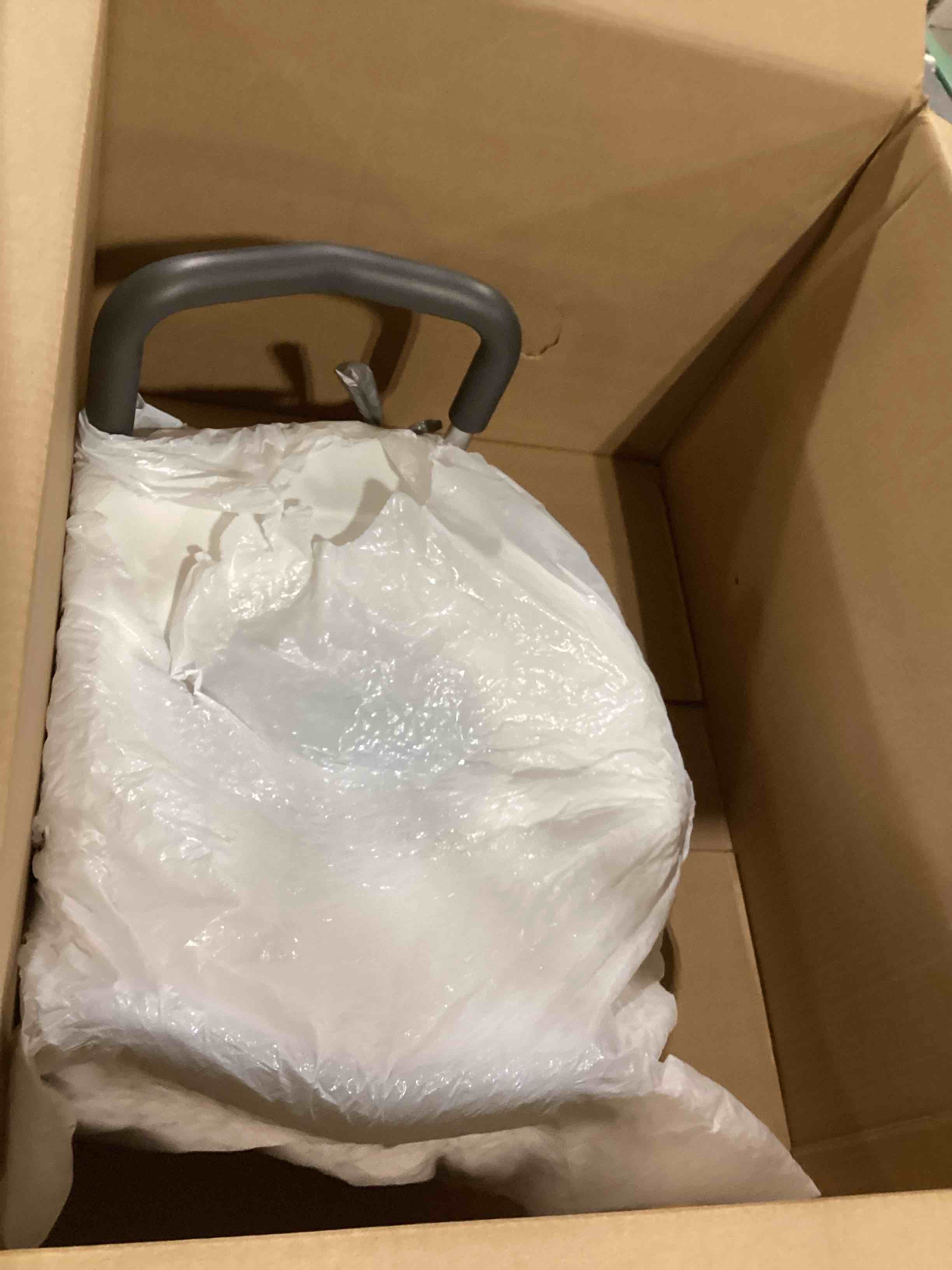 Condition photo showing As Is for Drive Medical RTL12027RA 2-in-1 Raised Toilet Seat with Removable Padded Arms, Standard Seat