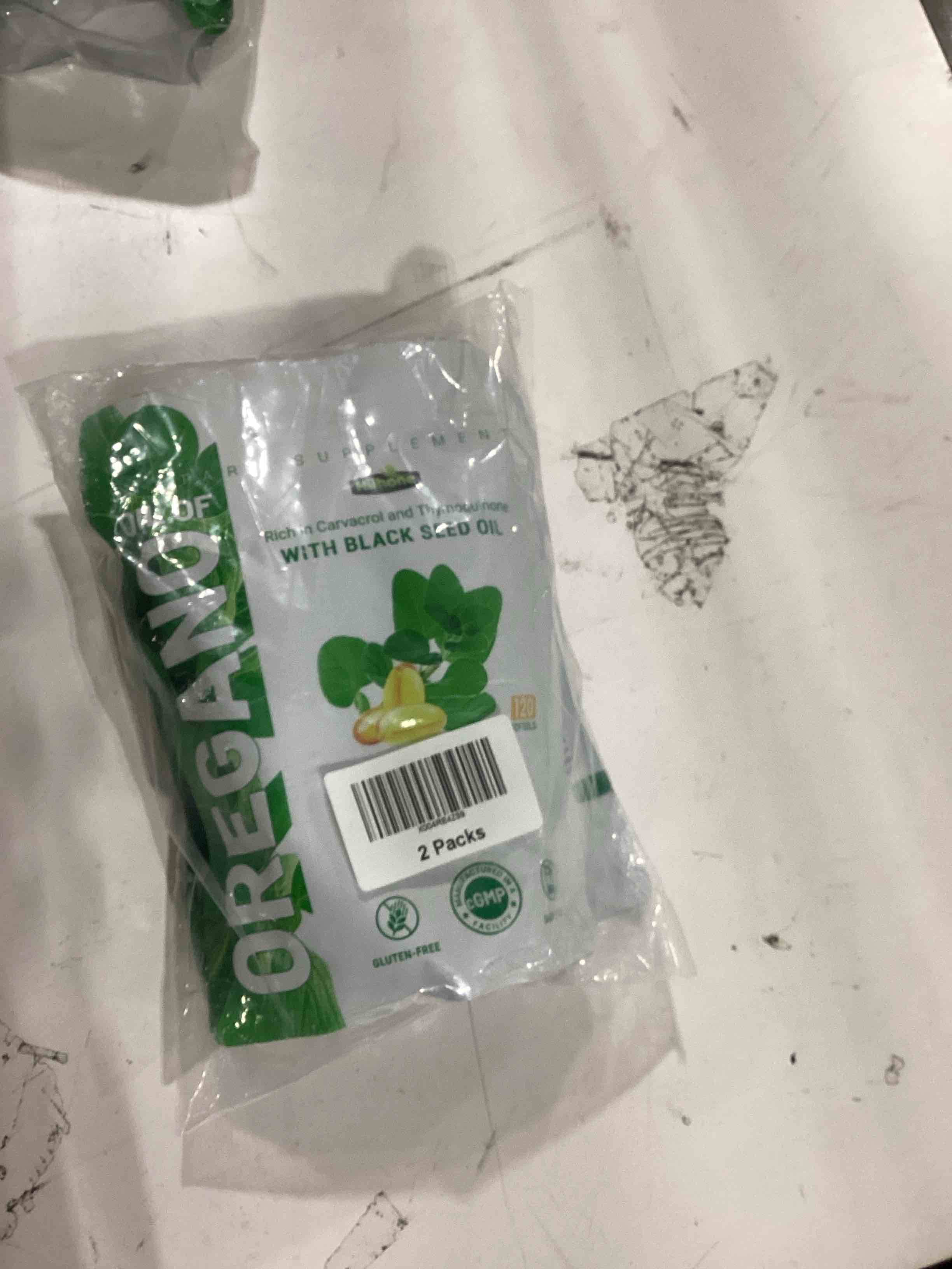 Condition photo showing As Is for Oil of Oregano Softgels - Oil of Oregano with Black Seed Oil, Formulated with Carvacrol 165mg & Thymoquinone, 240 Softgels (2 Packs) - 120 Days Supply