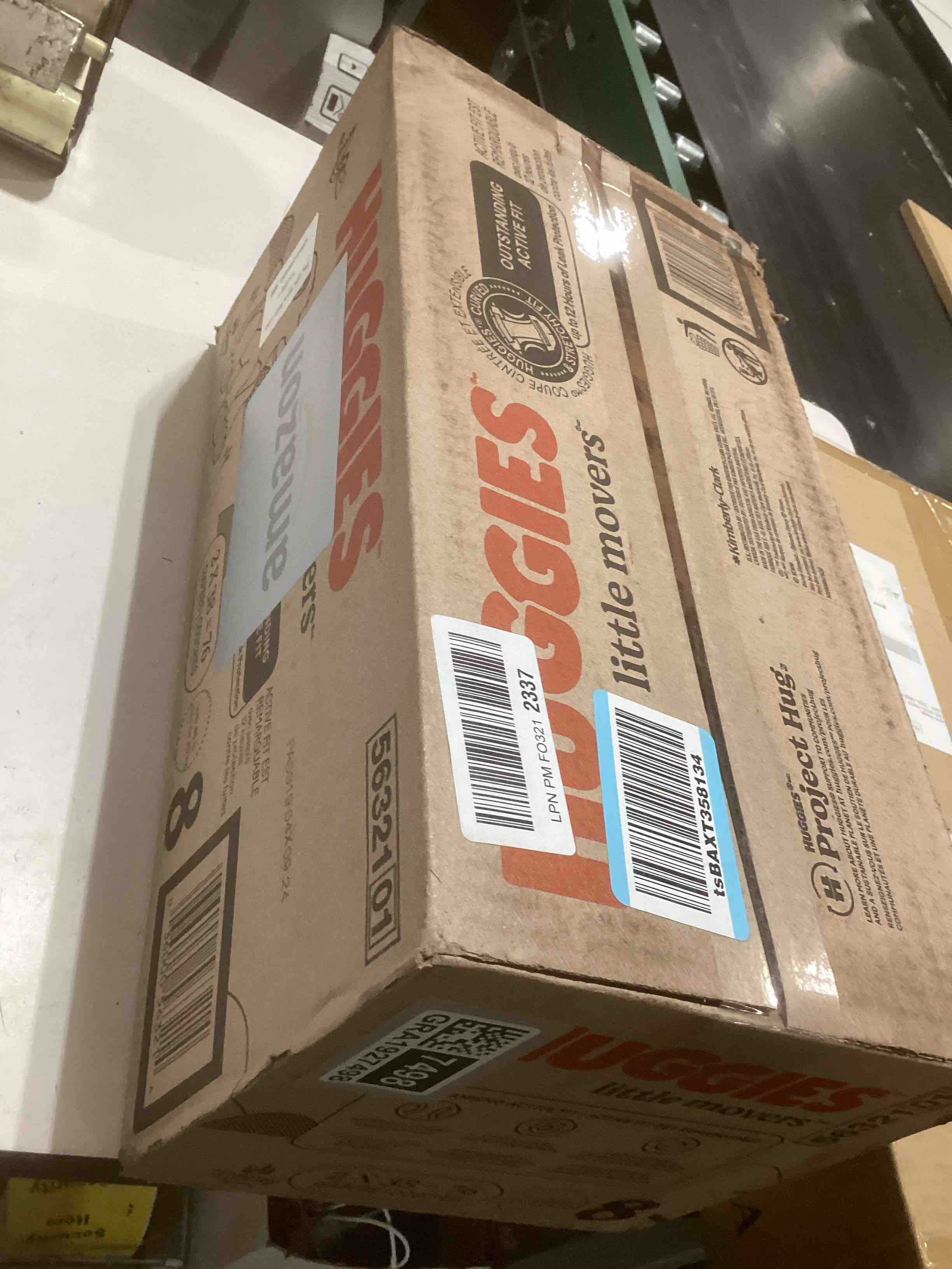 Condition photo showing New/Like New for Huggies Little Movers Baby Disposable Diapers - Size 8 - 76ct