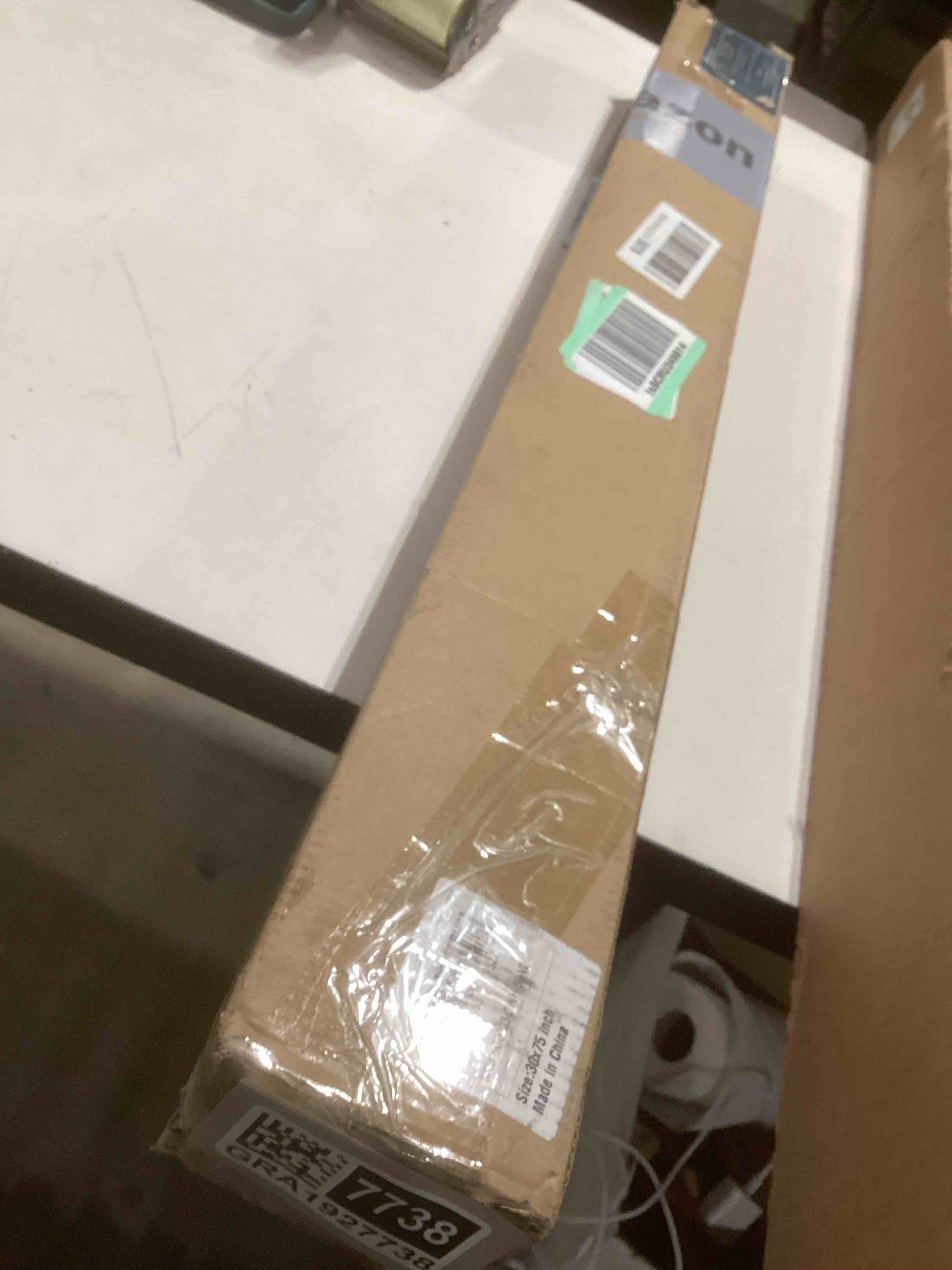 Condition photo showing Good Condition for Joydeco Cordless Zebra Blinds for Windows, Dual Layer Free-Stop Zebra Shades Privacy Light Control for Day and Night, Light Filtering Sheer Blinds for Indoor Windows (Off-White, 30" W x 75" H) Off-white 30" W x 75" H Ready Made