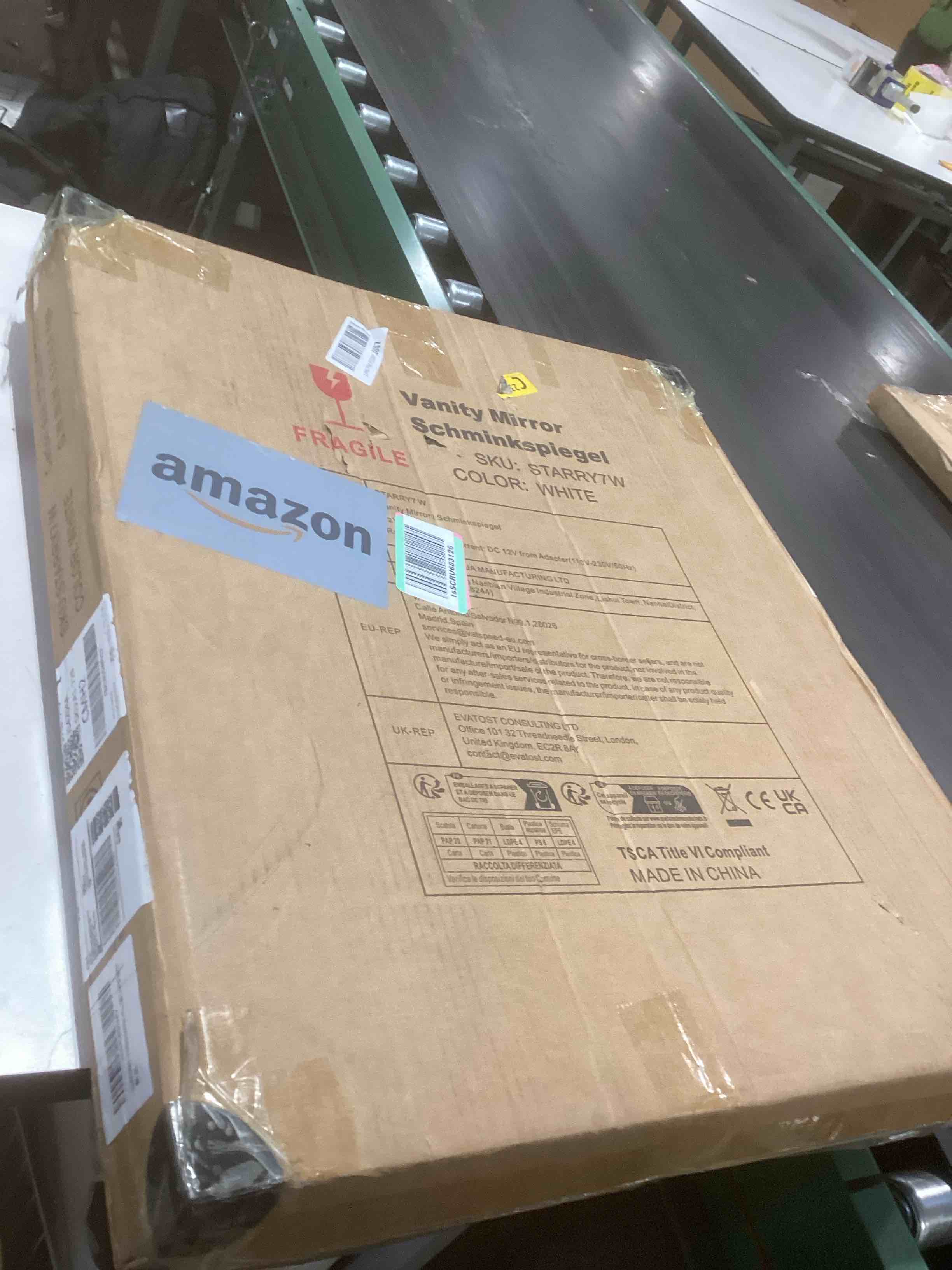 Condition photo showing Good Condition for LUXFURNI Hollywood Glamour Vanity Mirror with 4 Extra Bottom Bulbs | Shadow-Free, Perfect Makeup View | Desk & Wall Mountable | 3 Color Modes for Office, Outdoor, Party Looks | USB Charging A-white 23.6"L x 20.5"W