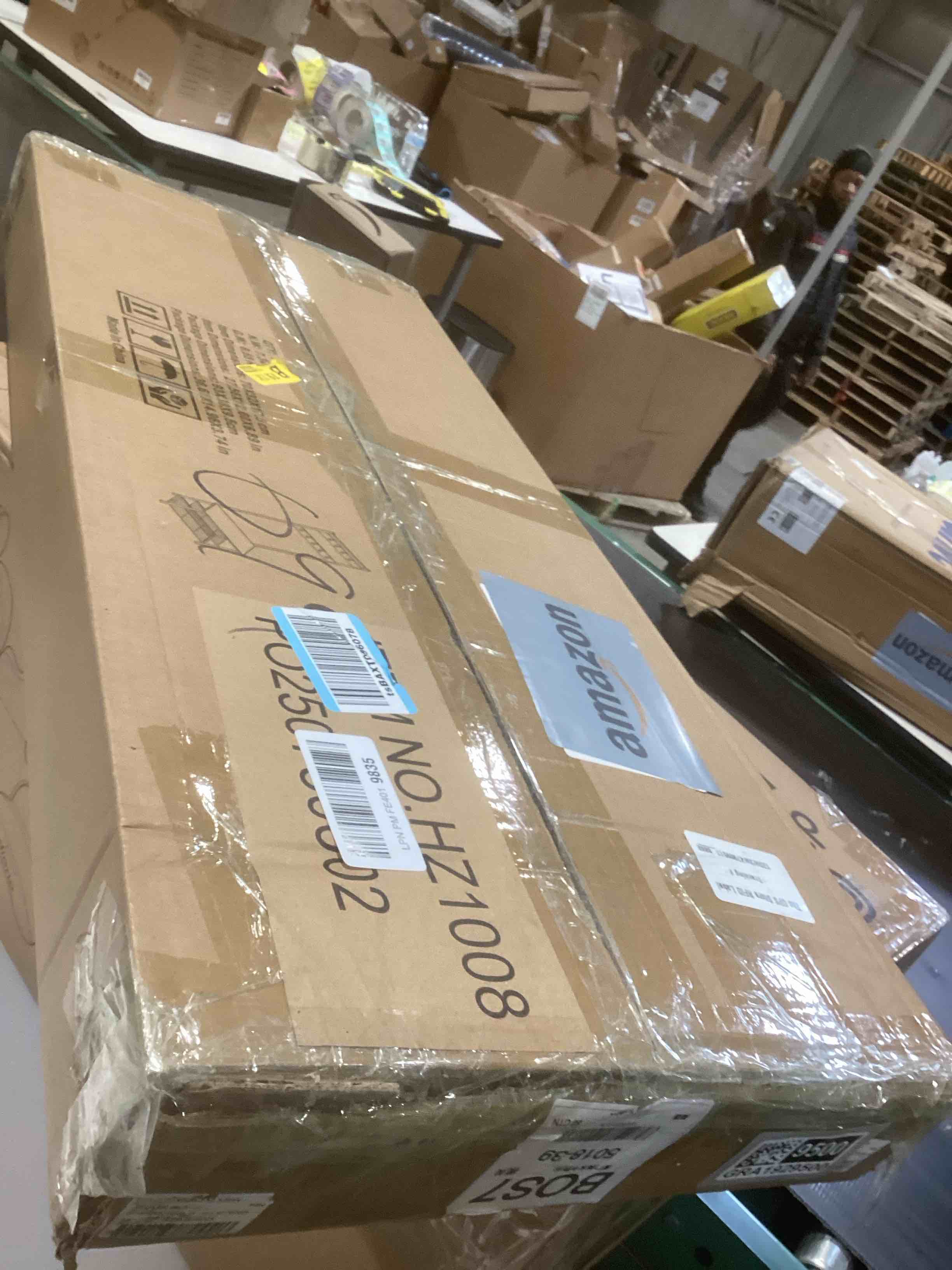 Condition photo showing As Is for Hall Tree with Bench and Shoe Storage, 3-in-1 Coat Rack Shoe Bench, Freestanding Wooden Coat Rack with Metal Frame, 3-Tier Storage Shelf and 9 Removable Hooks, White/Walnut 1.white Hall Tree