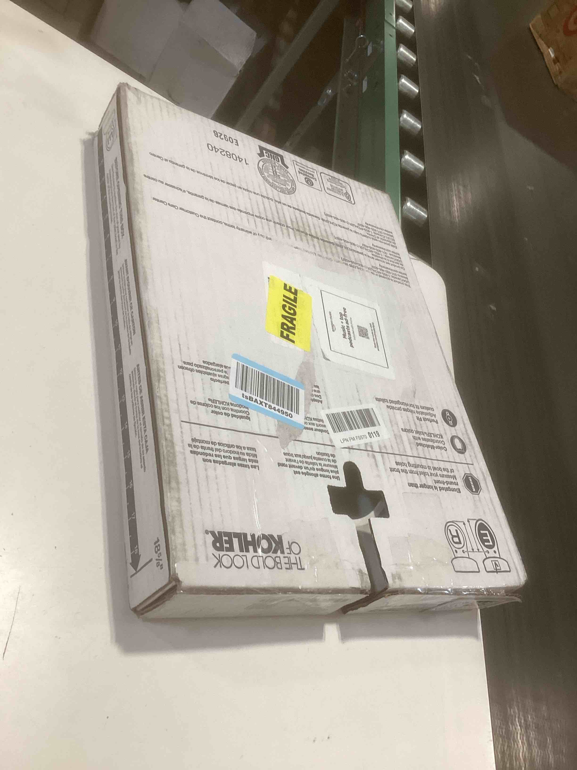 Condition photo showing Good Condition for KOHLER 4636-RL-0 Cachet ReadyLatch Elongated Toilet Seat Slow Close, Soft Close Toilet Seat Quiet Lid, Contoured Grip-Tight Bumpers Installation Hardware, Apartment Essentials, White White Elongated Ready Latch
