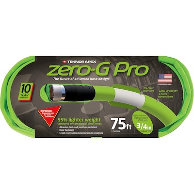 zero-g pro teknor apex 3/4-in x 75-ft contractor -duty kink free woven green coiled hose