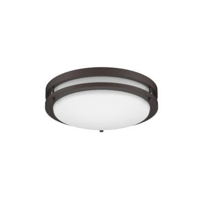 project source 11-in matte bronze indoor 1 -light led flush mount light plastic shade