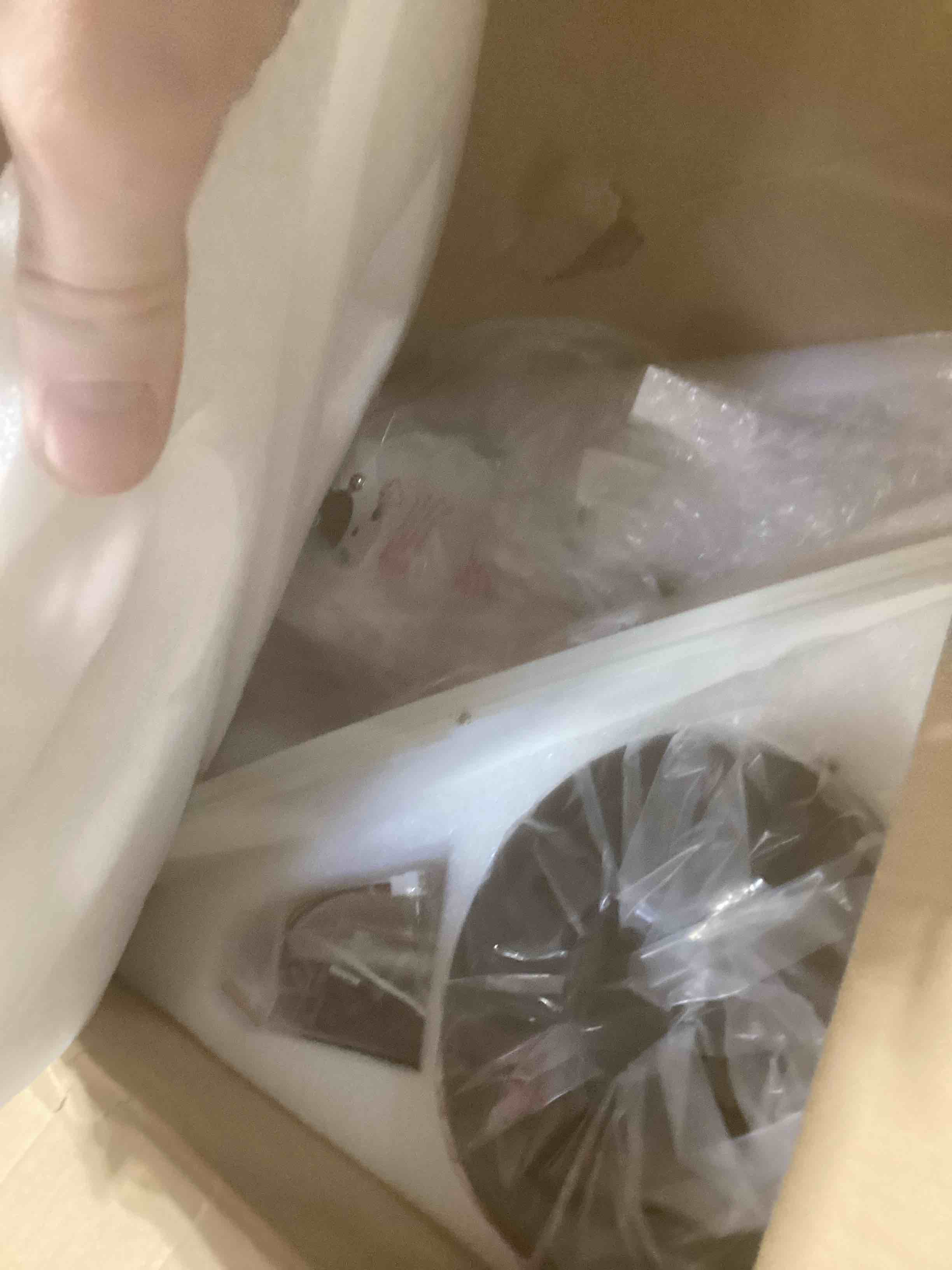 Condition photo showing As Is for Homlit 42 inch Smart Ceiling Fan with Light, Low Profile Flush Mount with Remote Control, Ultra-Quiet Reversible DC Motor, 3 Color Temperatures & 6 Speed Dimmable Lighting for Bedroom, White White APP