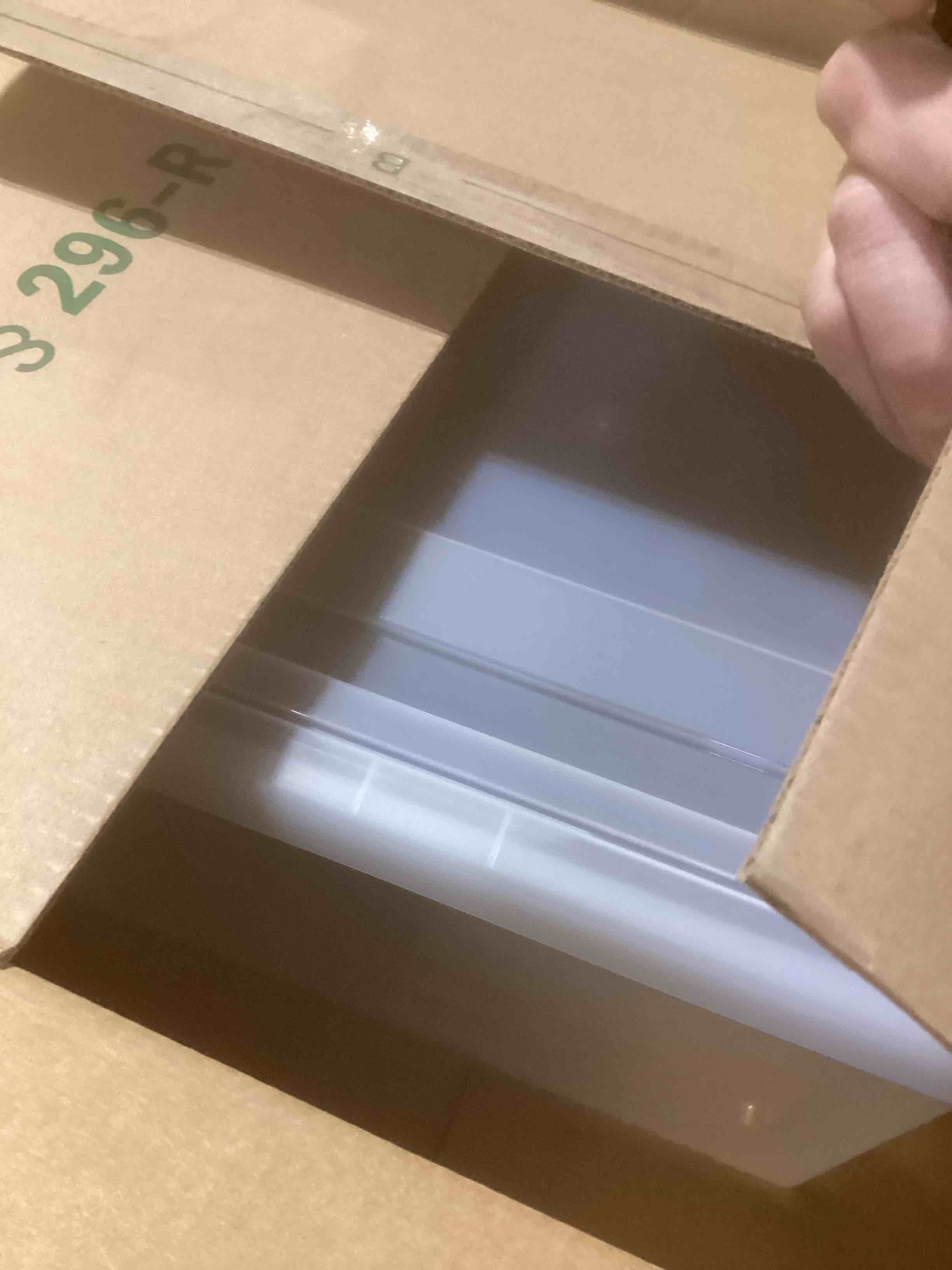 Condition photo showing As Is for IRIS USA File Box, Plastic File Boxes With Lids, Document Organizer for Letter/Legal File, Document Box, Storage Bin For Hanging Files, Secure Latching Lid Stackable BPA-Free, Clear 35 Qt. 1 Pack