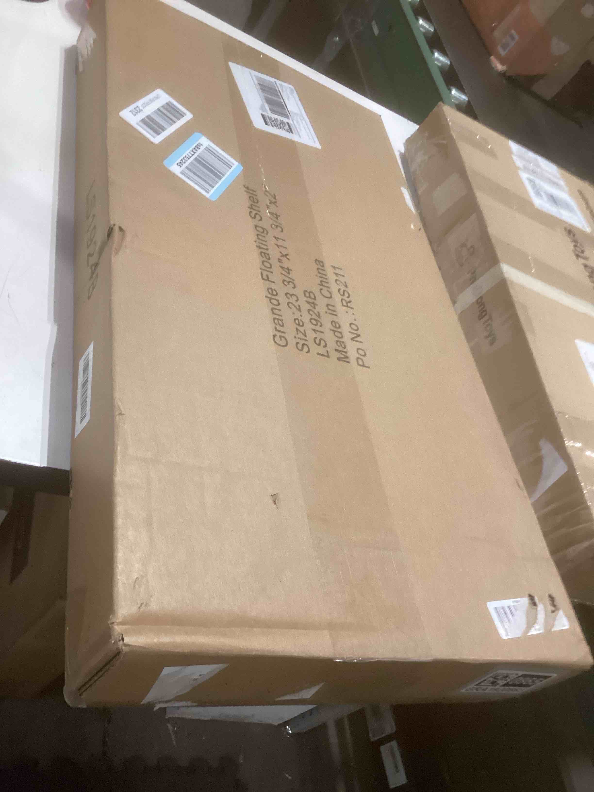 Condition photo showing As Is for WELLAND 12" Deep Floating Wall Shelf, Black Floating Shelf Display Floating Shelf, 23.62" L x 11.81" D x 2" T, Deeper Than Others, Black 23.62" x 11.81" x 2"