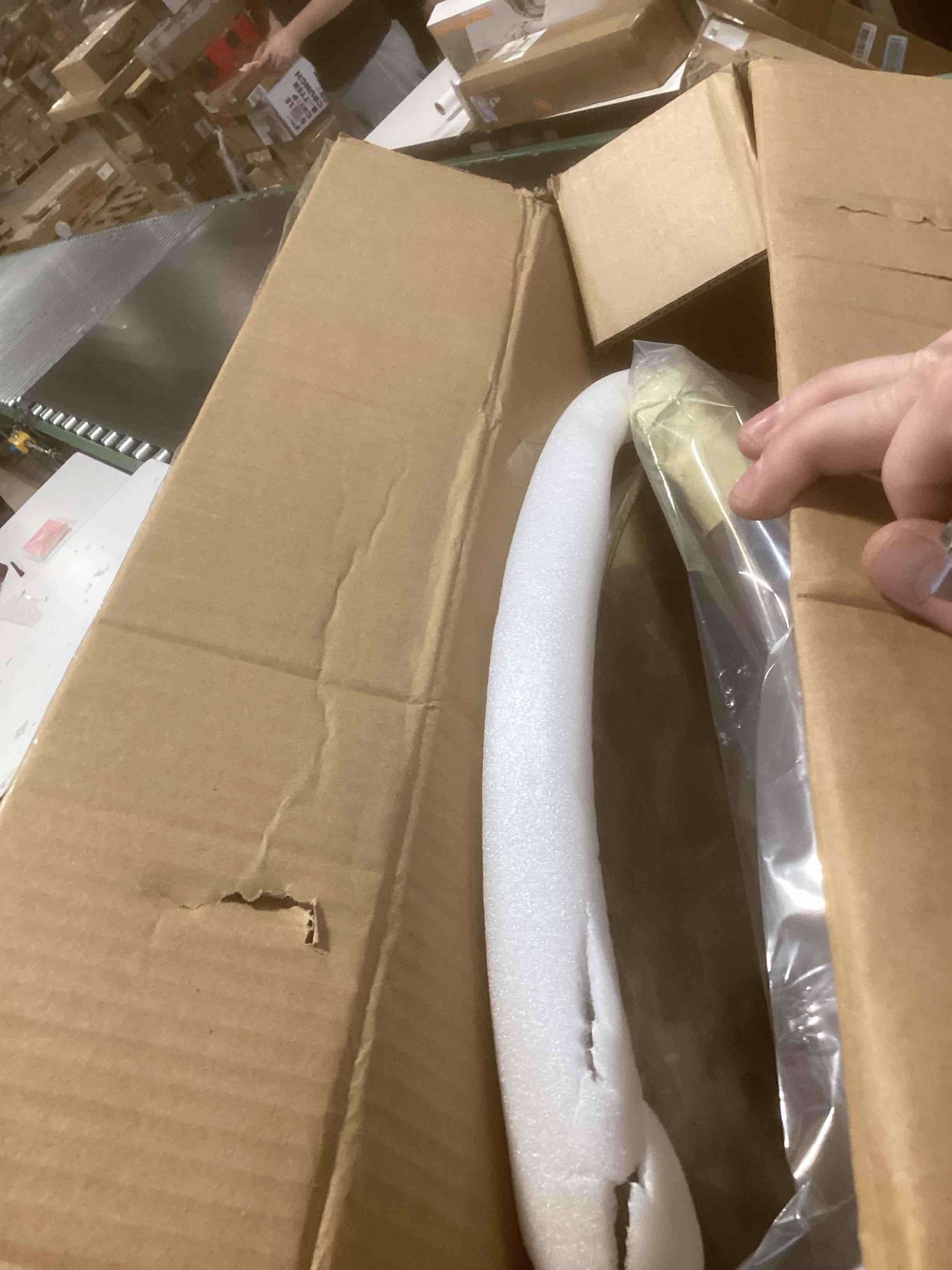 Condition photo showing As Is for BTEXPERT Aluminum Indoor Outdoor 23.75" Round Restaurant Bar Height 45" Table flip top, Patio Stainless Steel Silver Furniture 25.75" Base