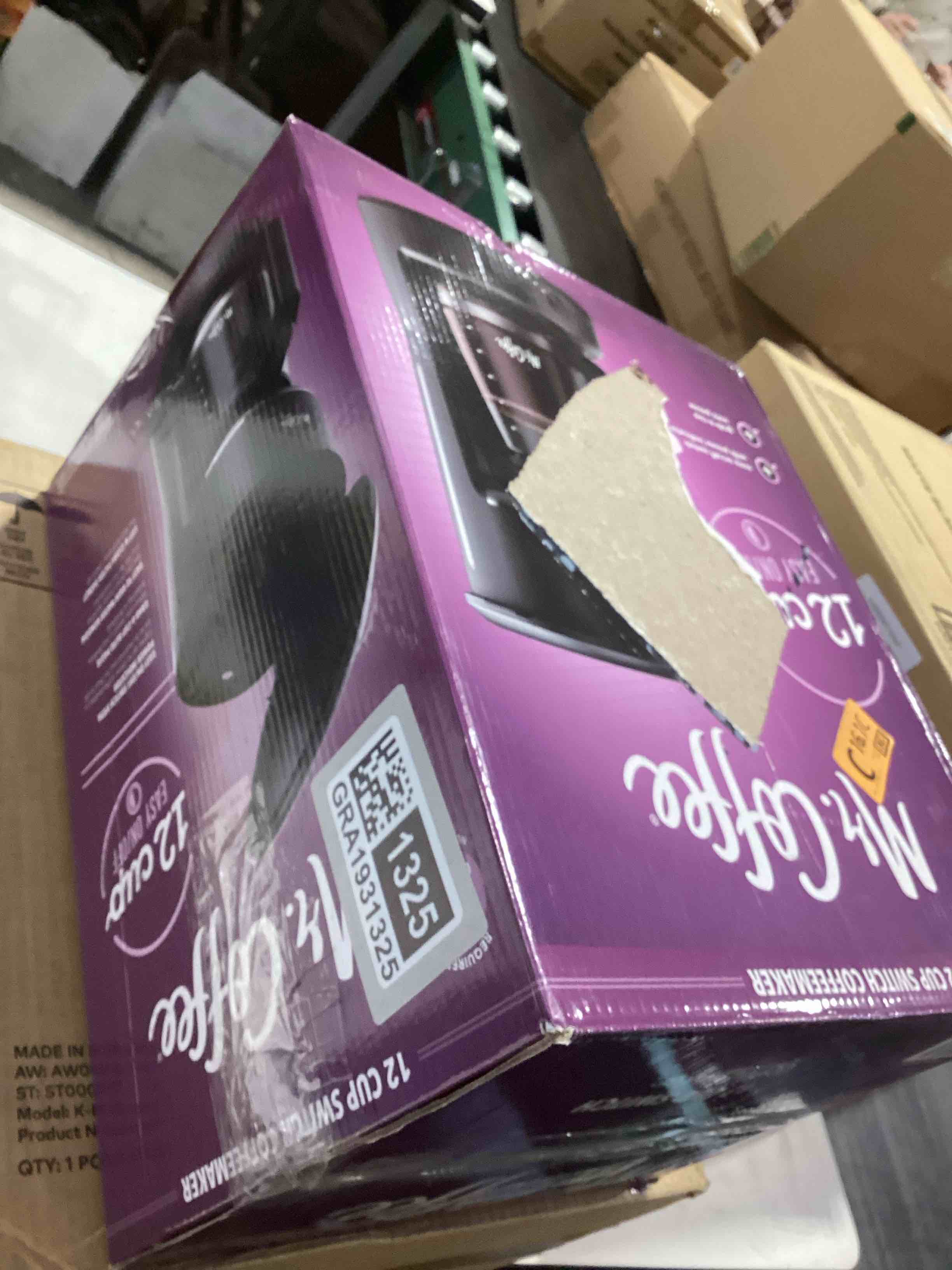 Condition photo showing As Is for Mr. Coffee 12-Cup Switch Coffee Maker Black: Electric Drip Coffee Machine, 60 oz Capacity, Dishwasher-Safe Parts