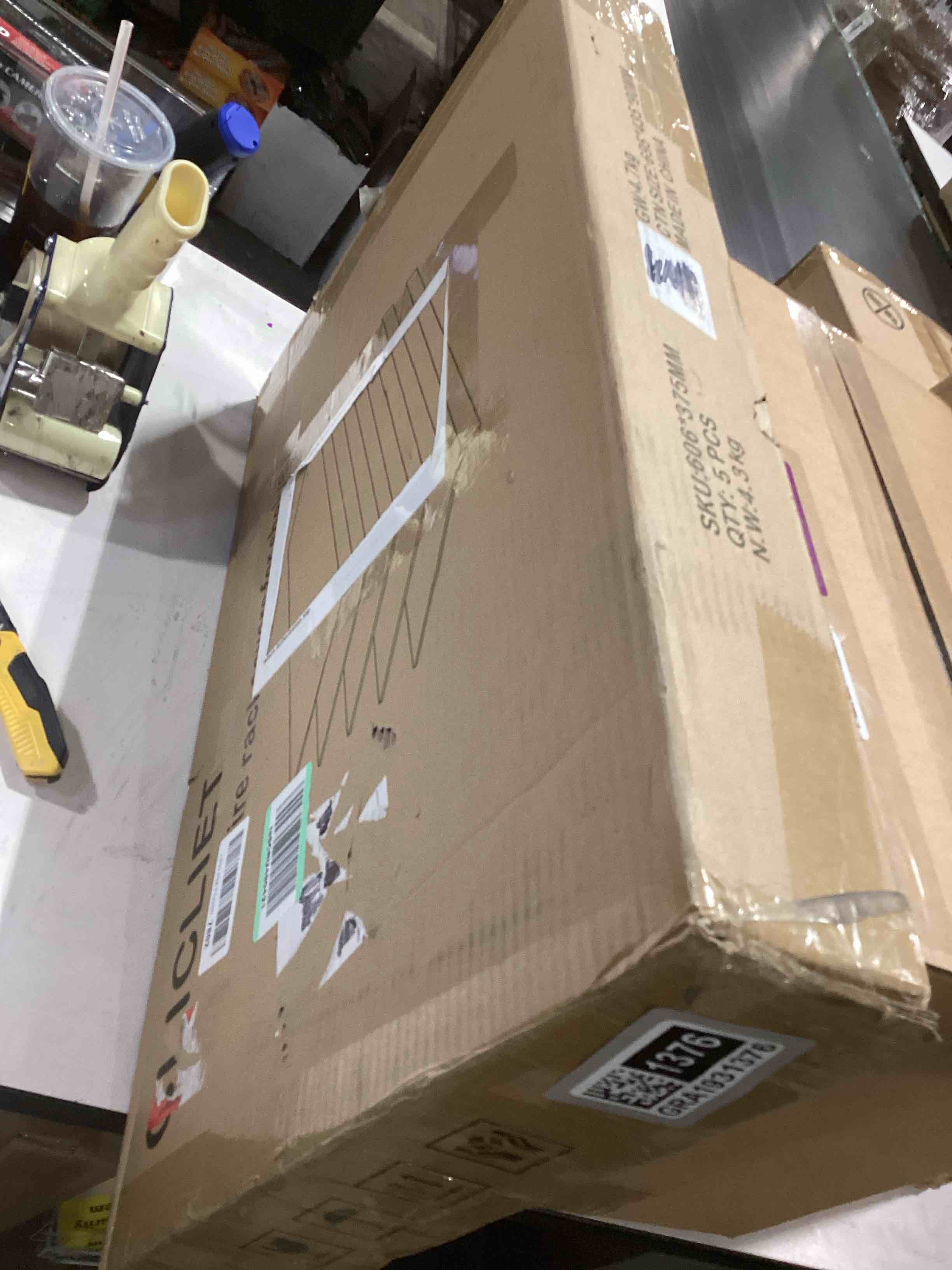 Condition photo showing Good Condition for Wire Rack Covers for Shelves, 24 * 12 inch Wires Shelf Ccover, Shelfs Covers for Wire Shelving, Easy to Cut Install Wires Shelf 0.31-inch Thick Moisture Durable Shelfs Liner for Kitchen, Pantry White White 24W x 12D
